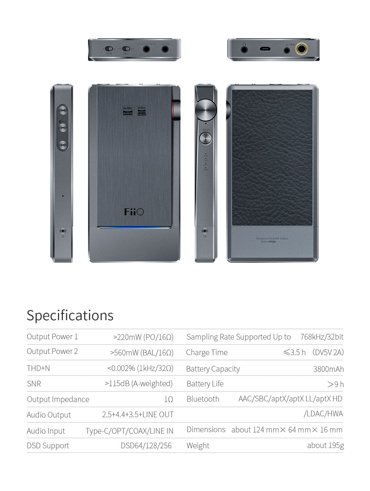 Apos Audio FiiO Headphone DAC/Amp FiiO Q5s Type-C Bluetooth Headphone DAC/Amp