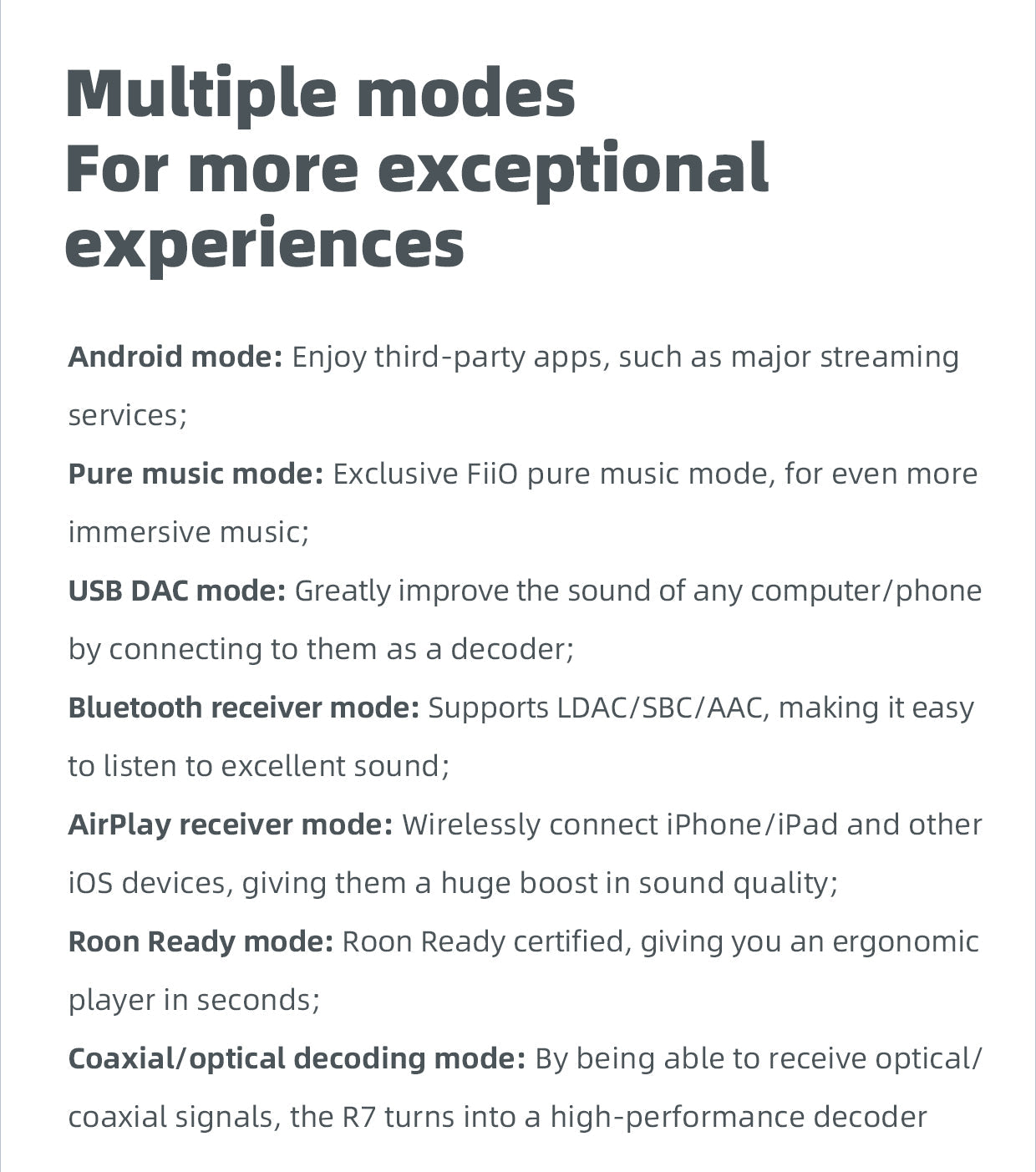 Apos Audio FiiO Headphone DAC/Amp FiiO R7 Desktop HIFI Center/Transmitter/Streamer/Decoder/Amp/Pre-amp All-in-One Unit