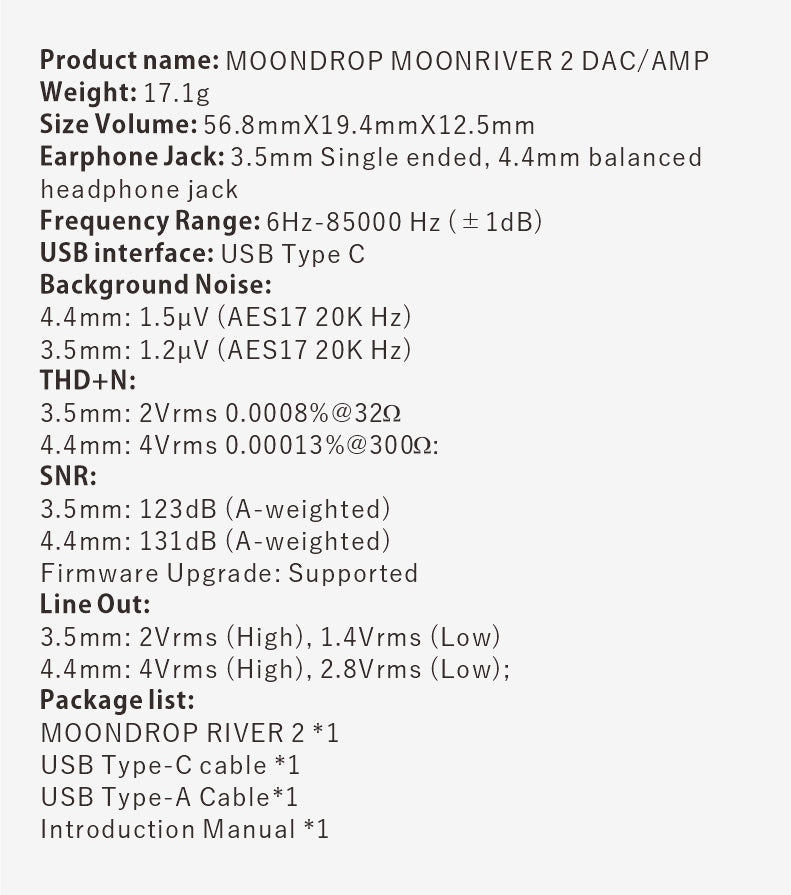 Apos Audio Moondrop Headphone DAC/Amp Moondrop MoonRiver 2 DAC/Amp