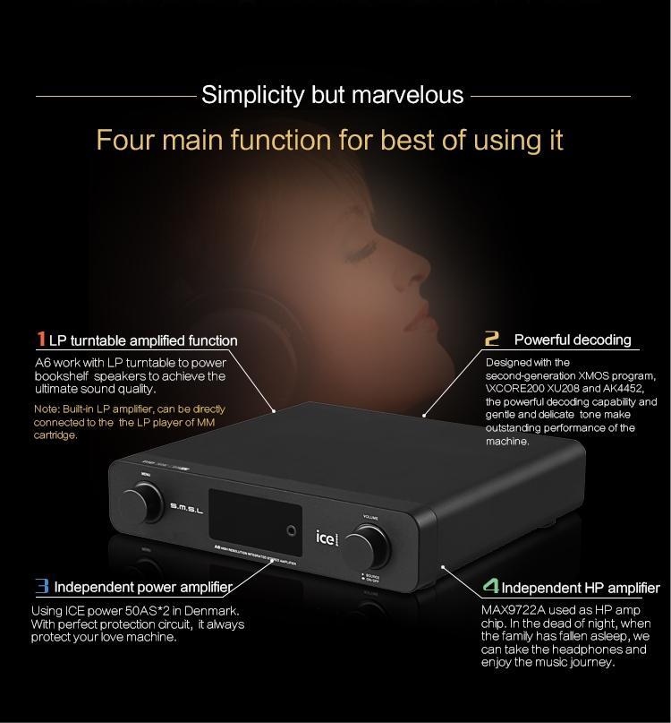 Apos Audio S.M.S.L | 双木三林 Headphone Amp SMSL A6 Headphone Amplifier