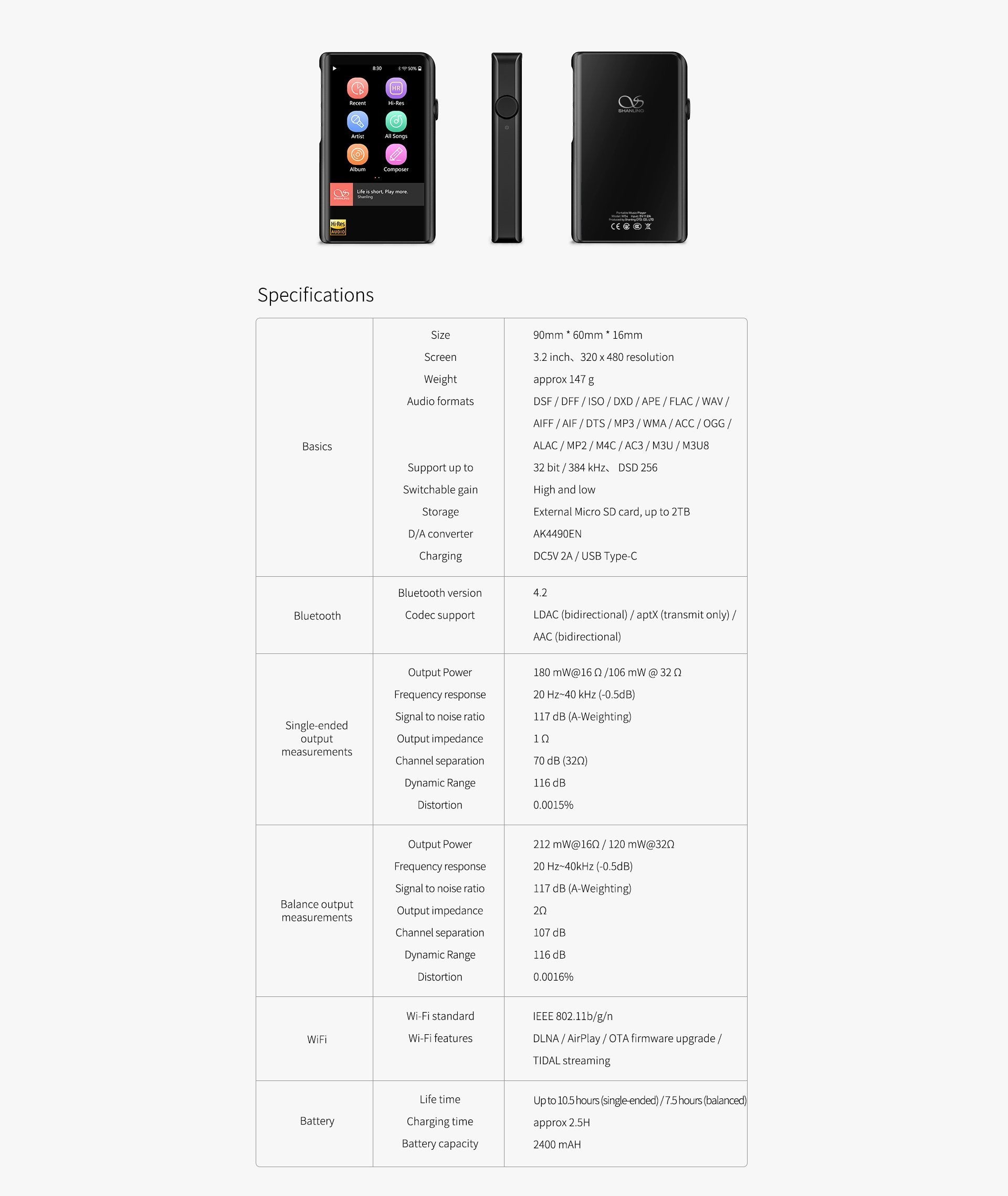 Apos Audio Shanling | 山灵 DAP (Digital Audio Player) Shanling M2X Digital Audio Player (DAP)
