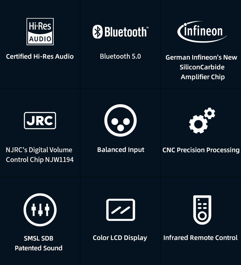 Apos Audio SMSL Headphone Amp SMSL DA-9 Bluetooth 5.0 Amplifier (Apos Certified)