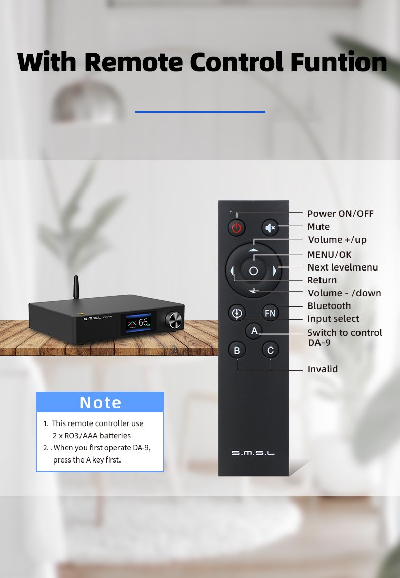 Apos Audio SMSL Headphone Amp SMSL DA-9 Bluetooth 5.0 Amplifier (Apos Certified)