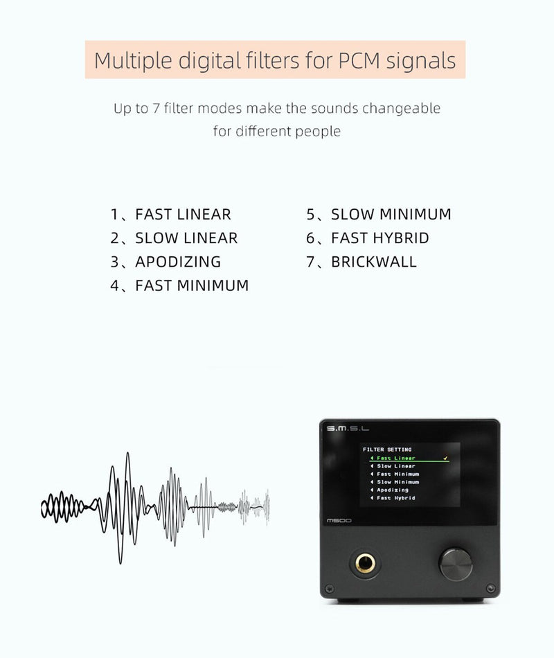 Apos Audio SMSL Headphone DAC/Amp SMSL M500 V2 MQA Amp/DAC