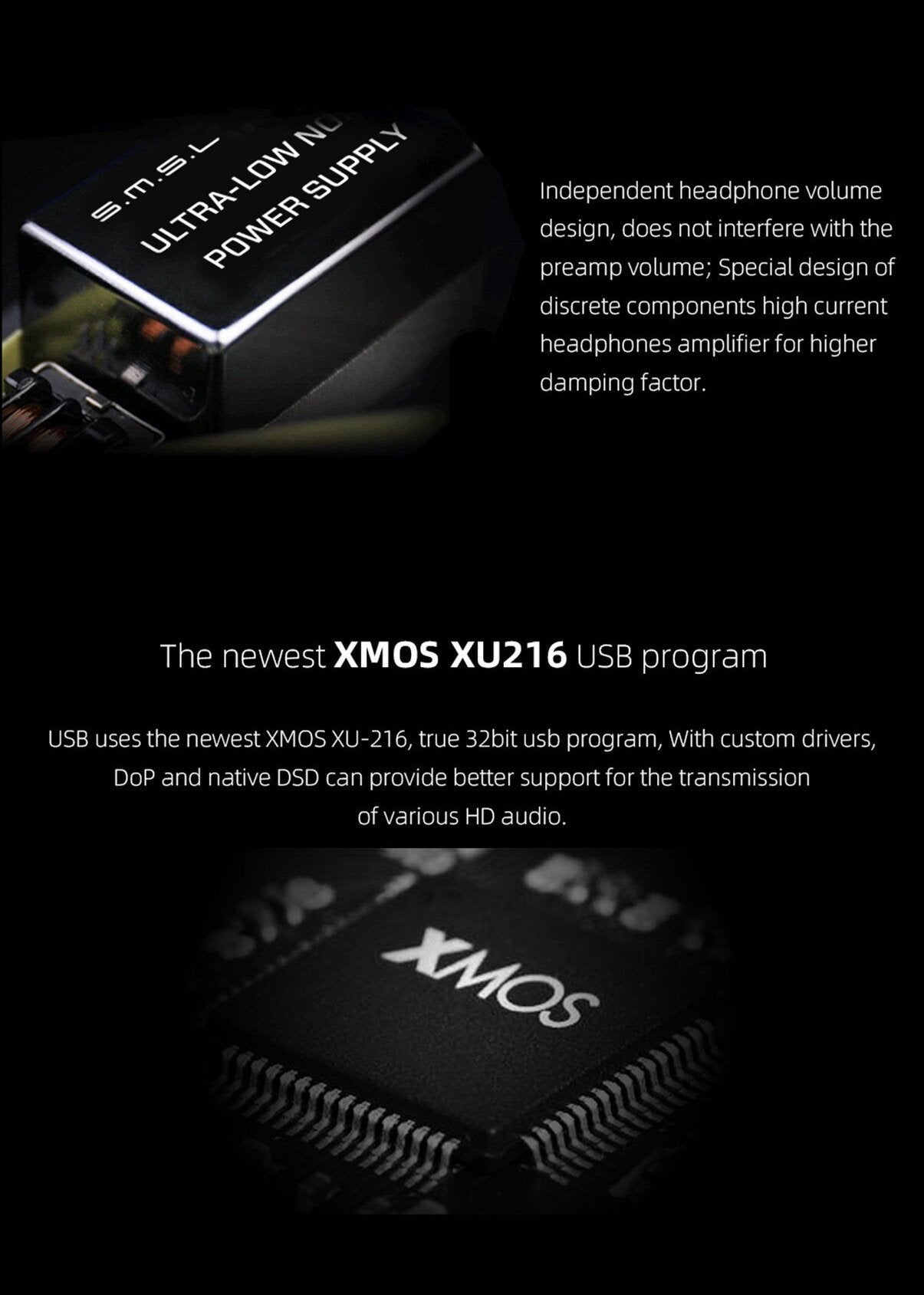 Apos Audio SMSL Headphone DAC/Amp SMSL M500 V2 MQA Amp/DAC