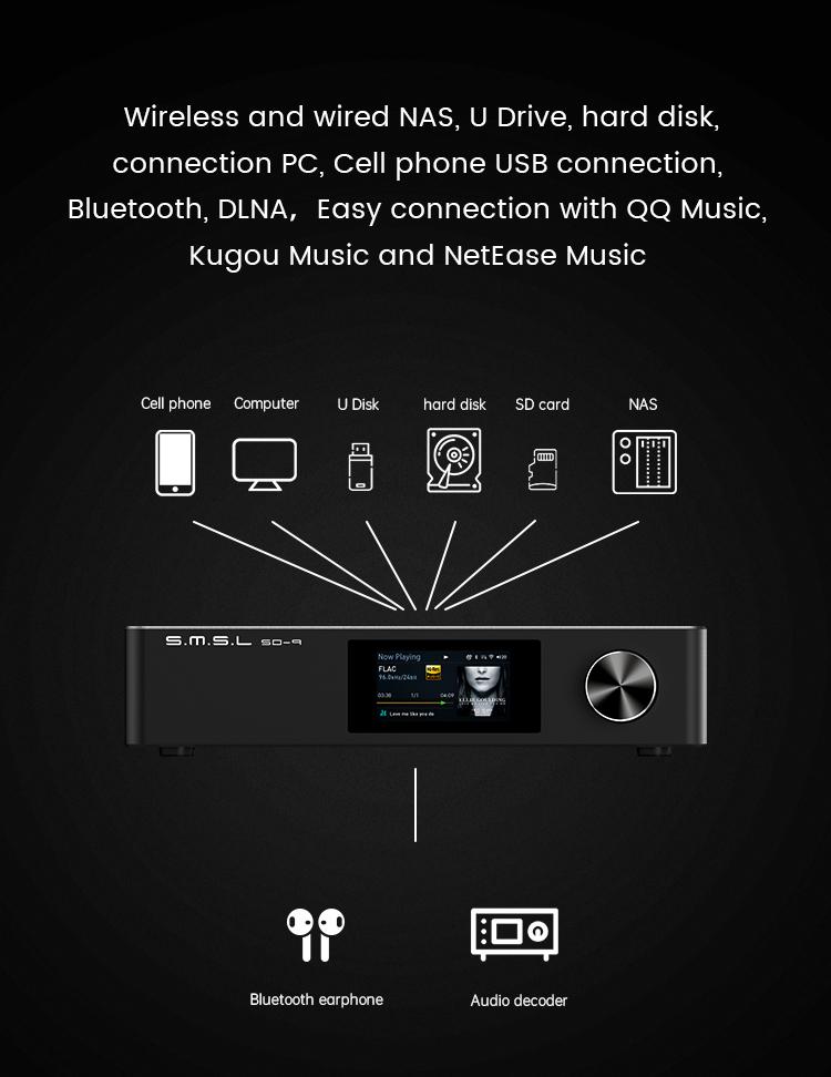 Apos Audio SMSL Streaming Media Player SMSL SD-9 HiFi Network Music Player