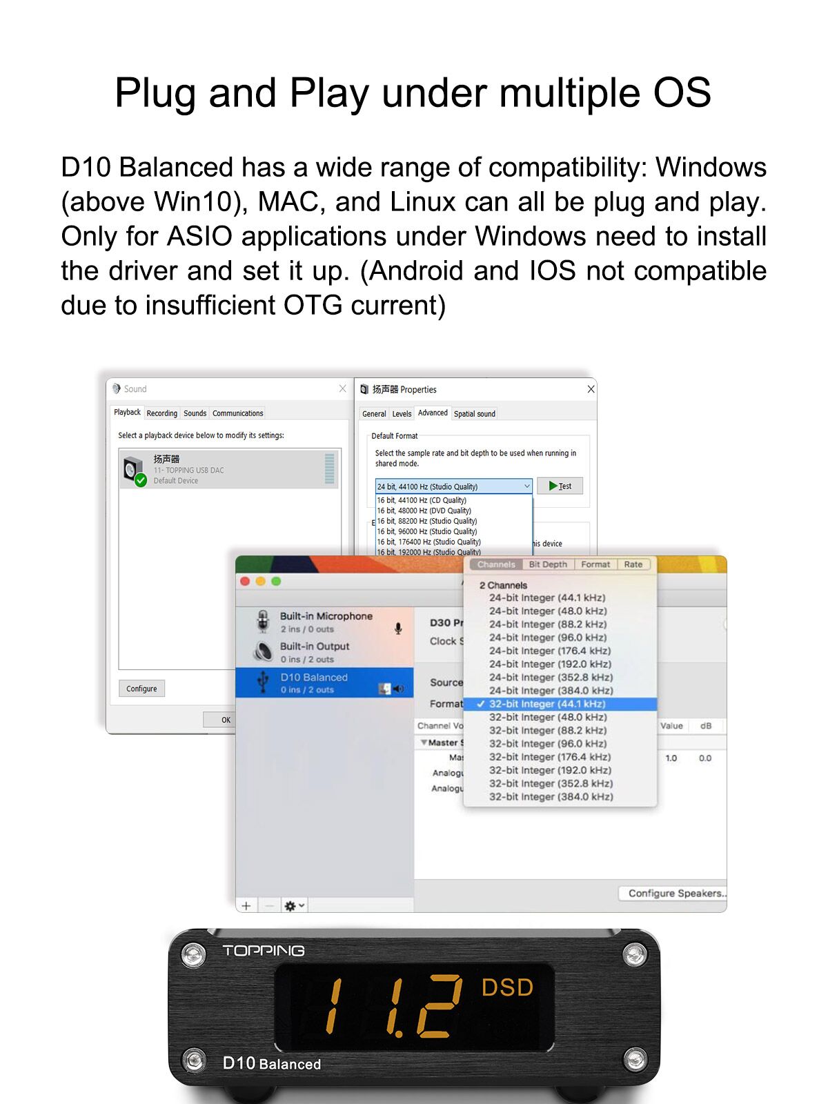 Apos Audio TOPPING DAC (Digital-to-Analog Converter) TOPPING D10 Balanced Desktop DAC