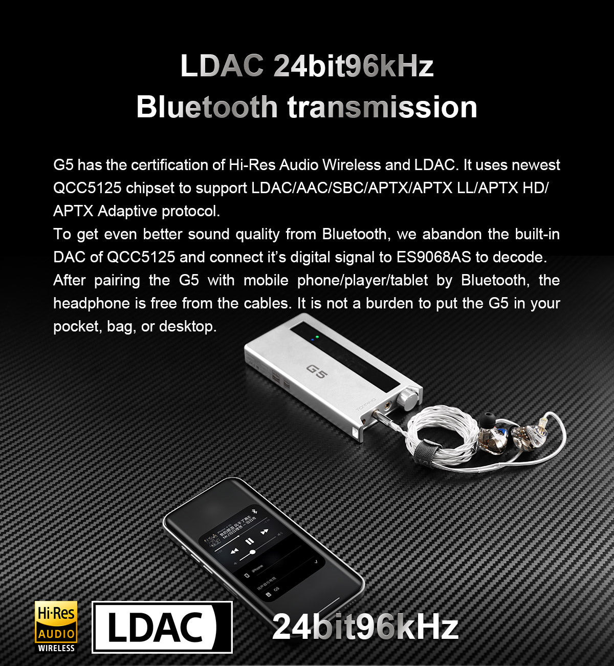 Apos Audio TOPPING Headphone DAC/Amp TOPPING G5 Portable DAC/Amp (Apos Certified)