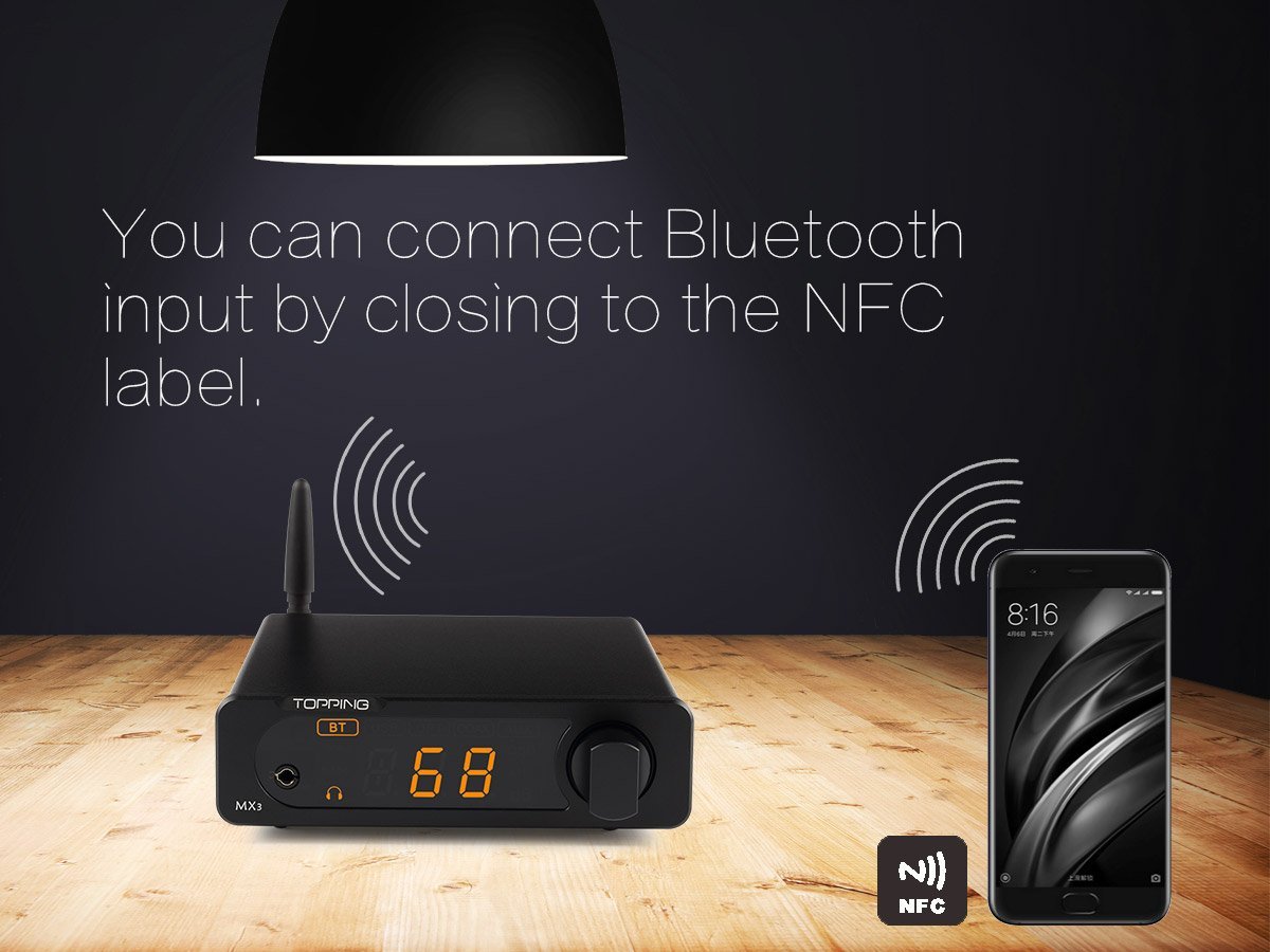 Apos Audio TOPPING Headphone DAC/Amp TOPPING MX3 Built-in Bluetooth Receiver DAC Headphone Amp Digital Amplifier
