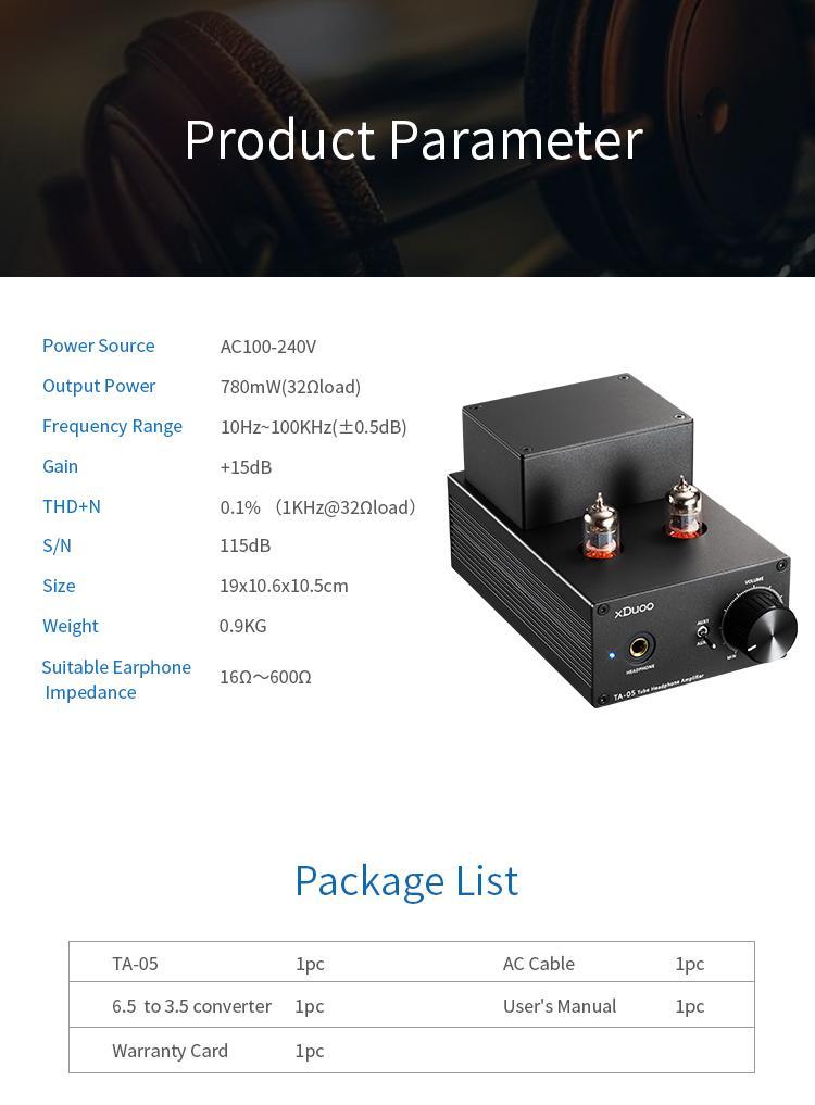 Apos Audio xDuoo | 乂度 Headphone Amp (Tube) xDuoo TA-05 Tube Amplifier