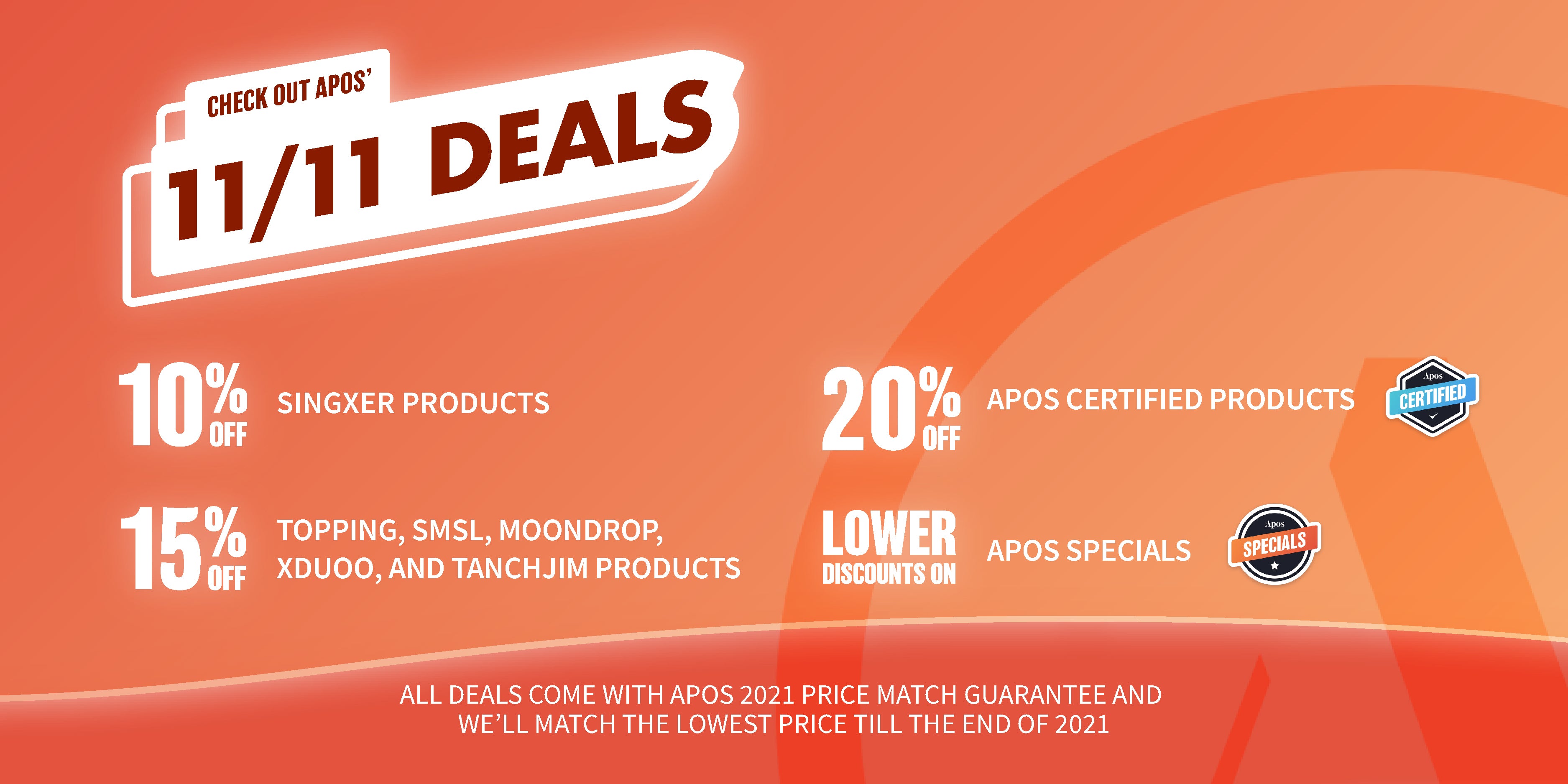 Apos' 11/11 Discounts!