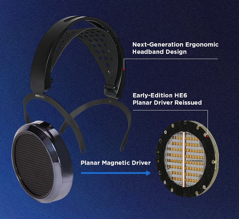 HIFIMAN HE6 Remastered Planar Magnetic Headphones
