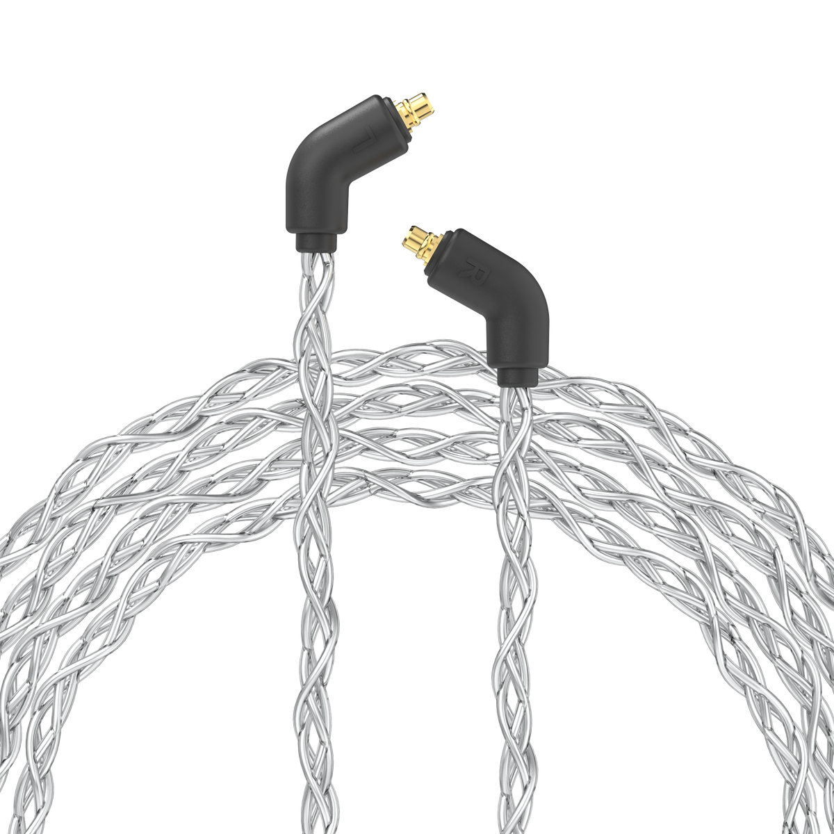 Post-Split MMCX IEM Connectors with Silver Braided Cable