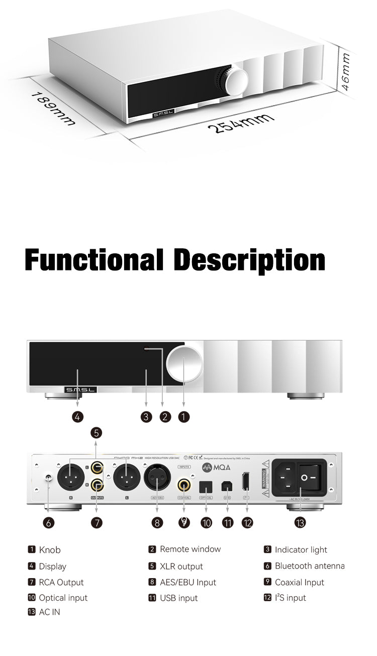 SMSL D400 Mk2 High Resolution USB Desktop DAC