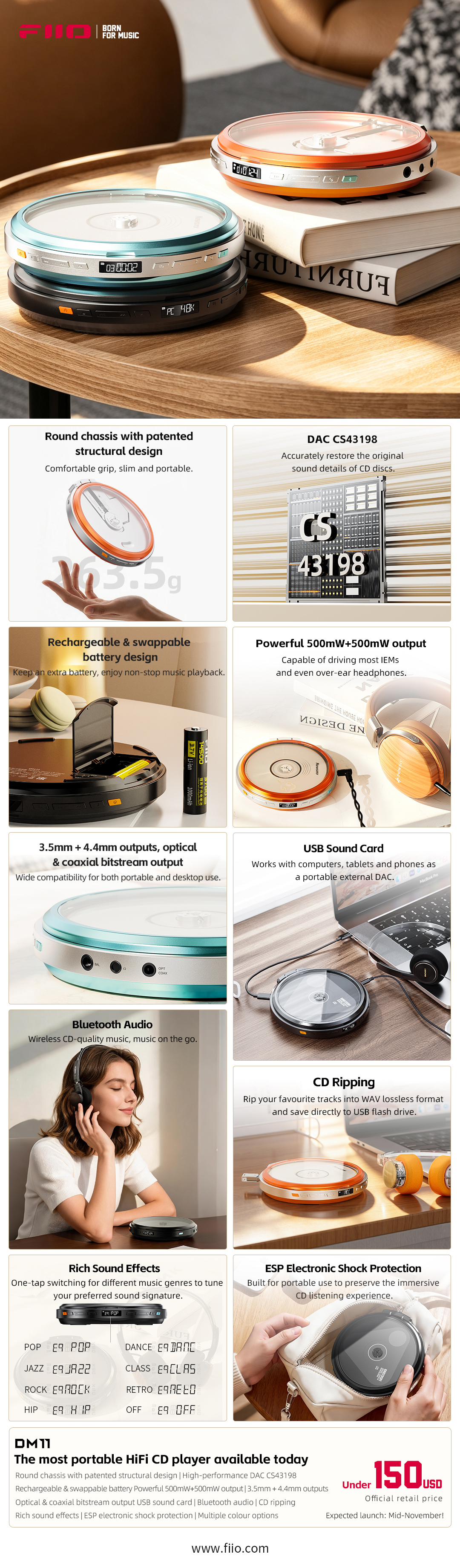 FIIO DM11 Portable CD Player