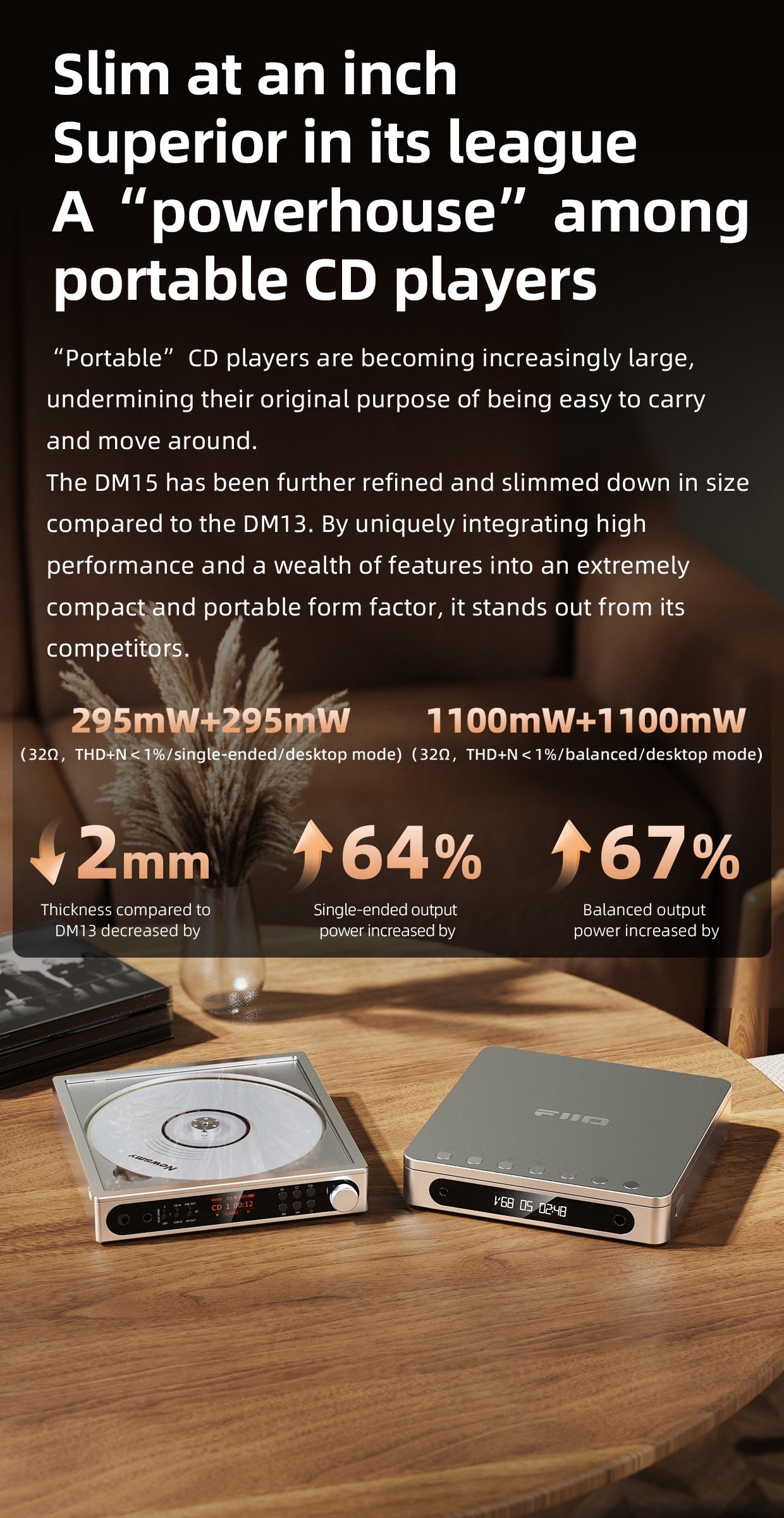 FIIO DM15 Portable Stereo CD Player
