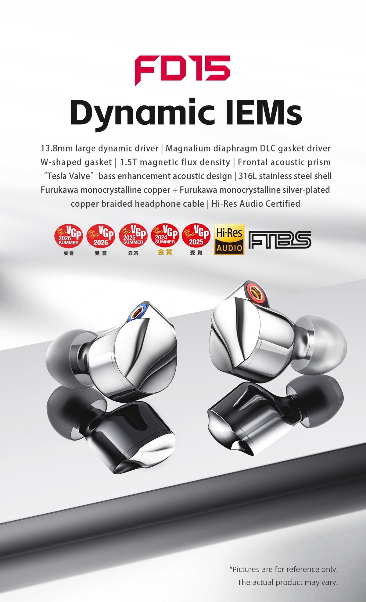 FiiO FD15 Dynamic Driver In-Ear Monitors (IEMs)