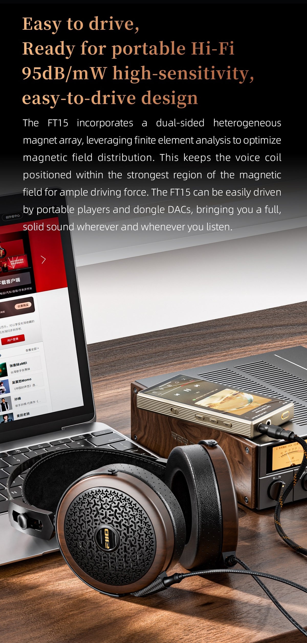 FiiO FT15 Diamond-Coated Nano-Diaphragm Planar Magnetic Headphones
