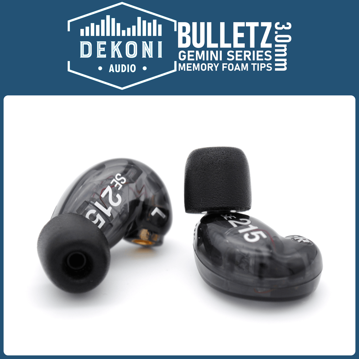 Memory Foam Isolation Earphone Tips Black - Gemini 3mm