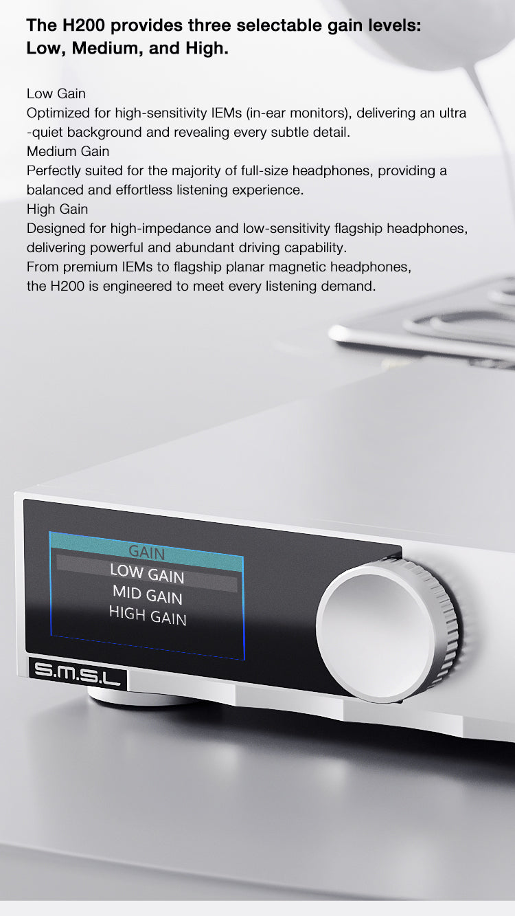 SMSL H200 Fully-Balanced Headphone Amplifier and Preamplifier