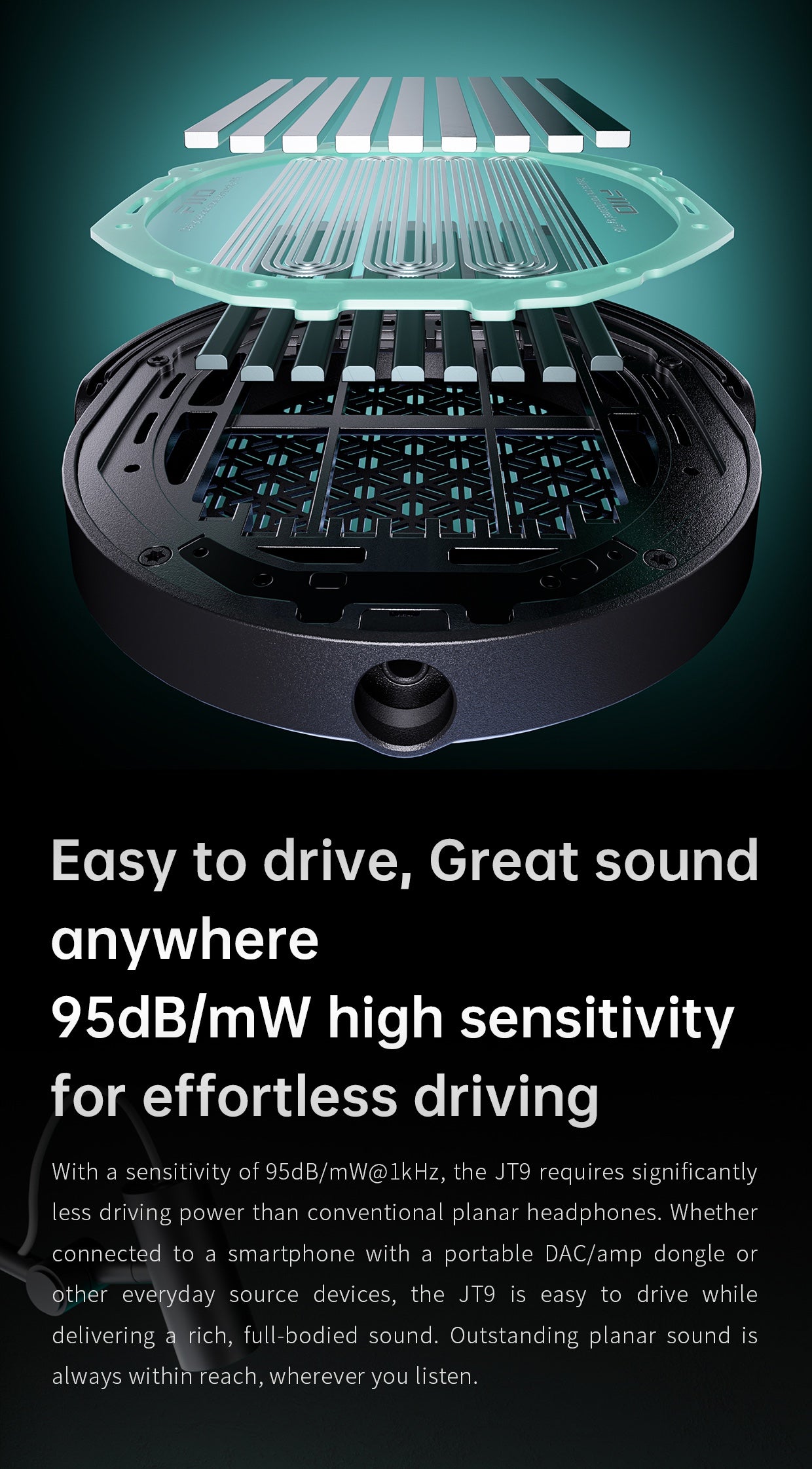 FIIO Jade Audio JT9 Open-Back Planar Headphones