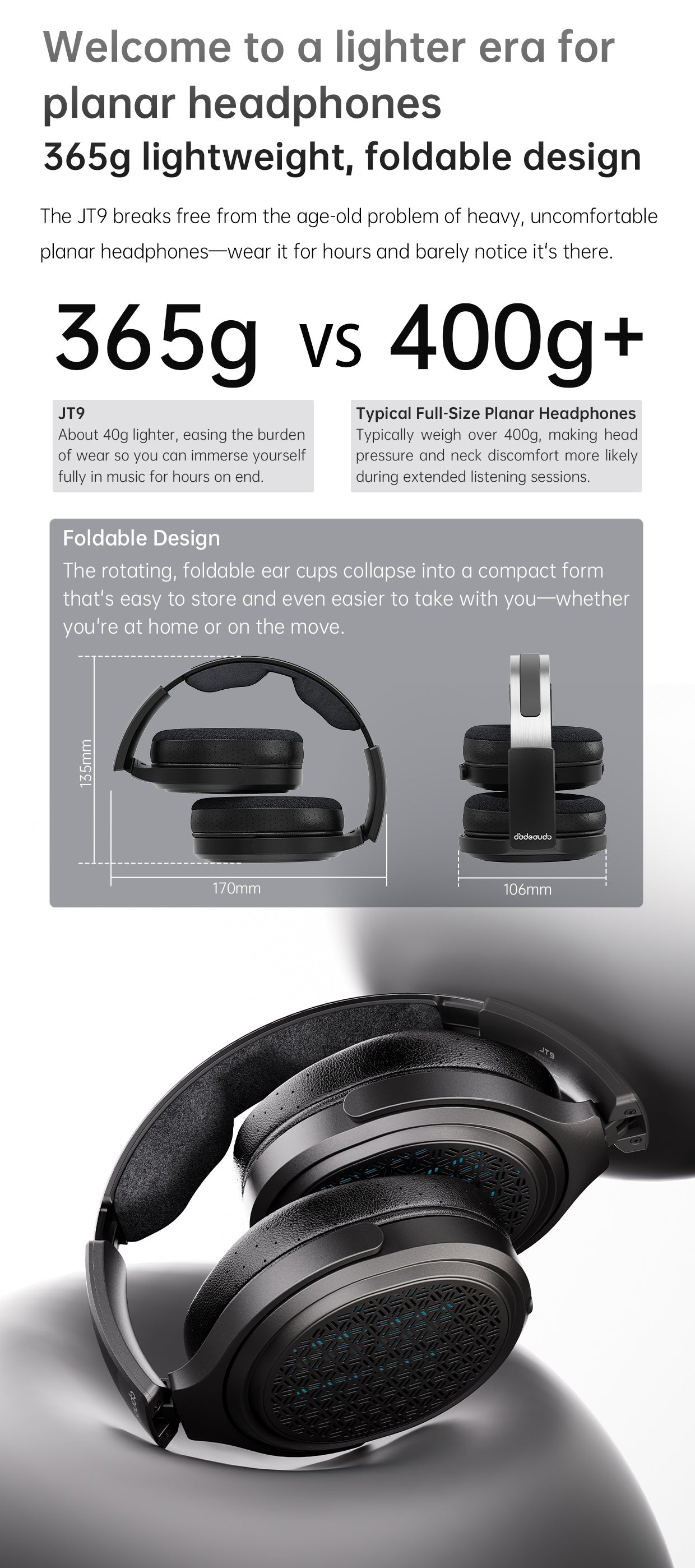 FIIO Jade Audio JT9 Open-Back Planar Headphones