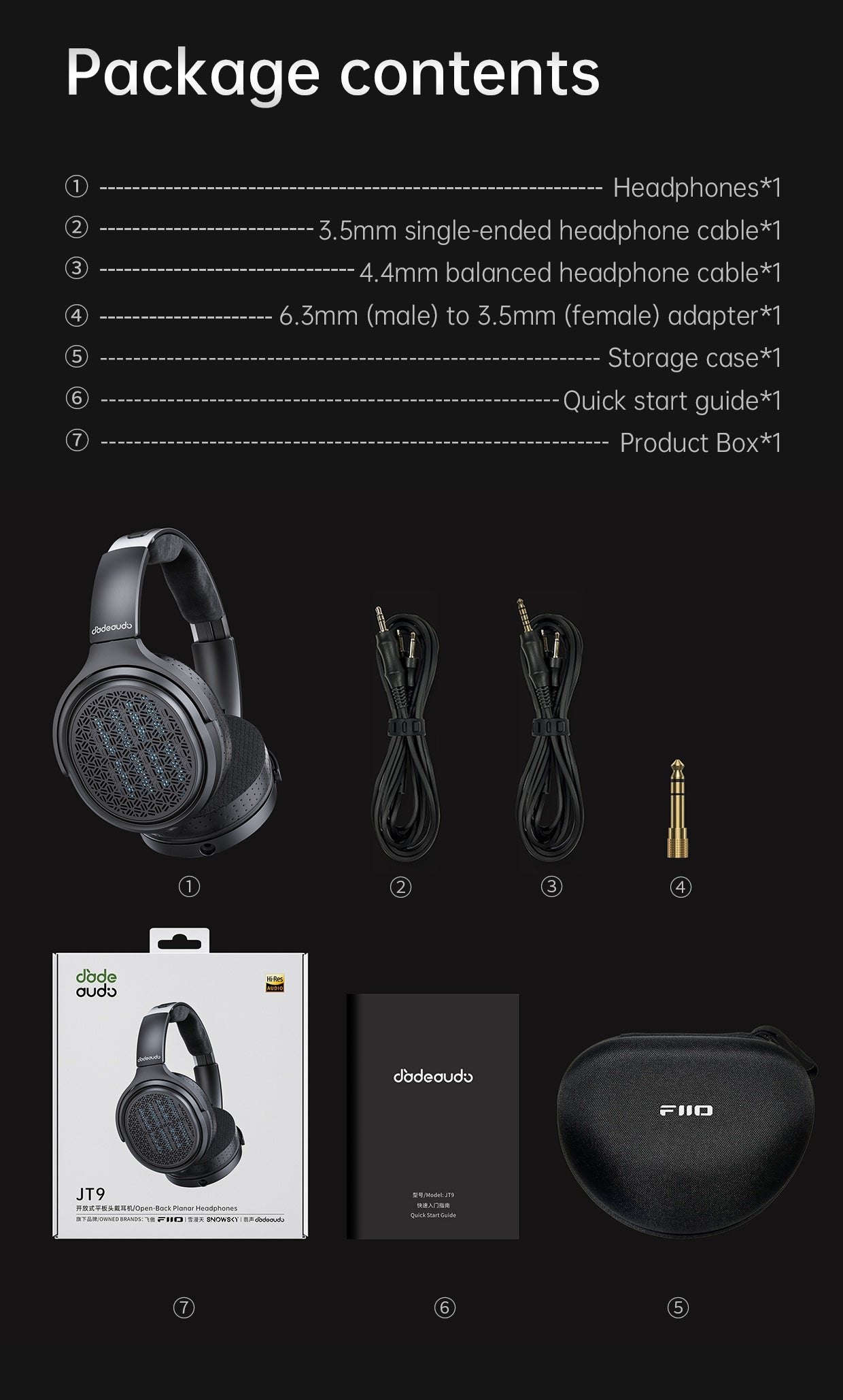 FIIO Jade Audio JT9 Open-Back Planar Headphones