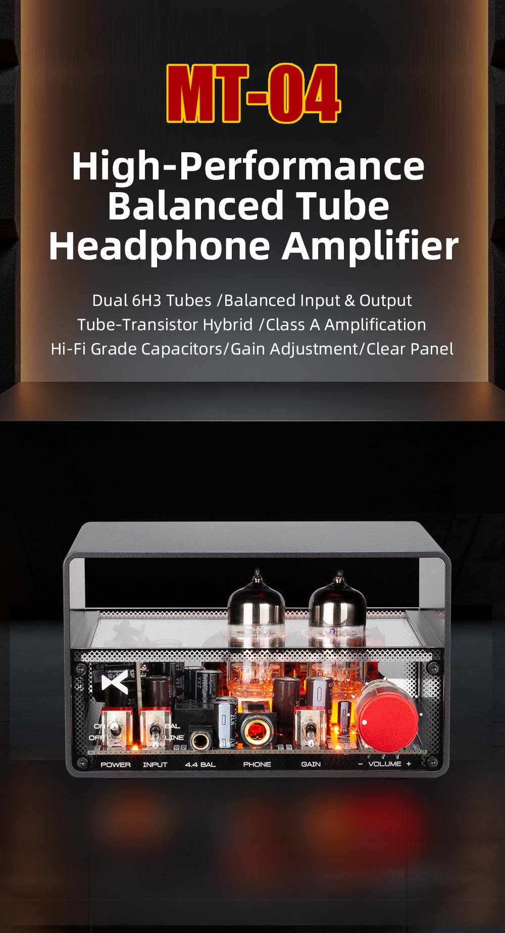 xDuoo MT-04 Balanced Tube Headphone Amplifier