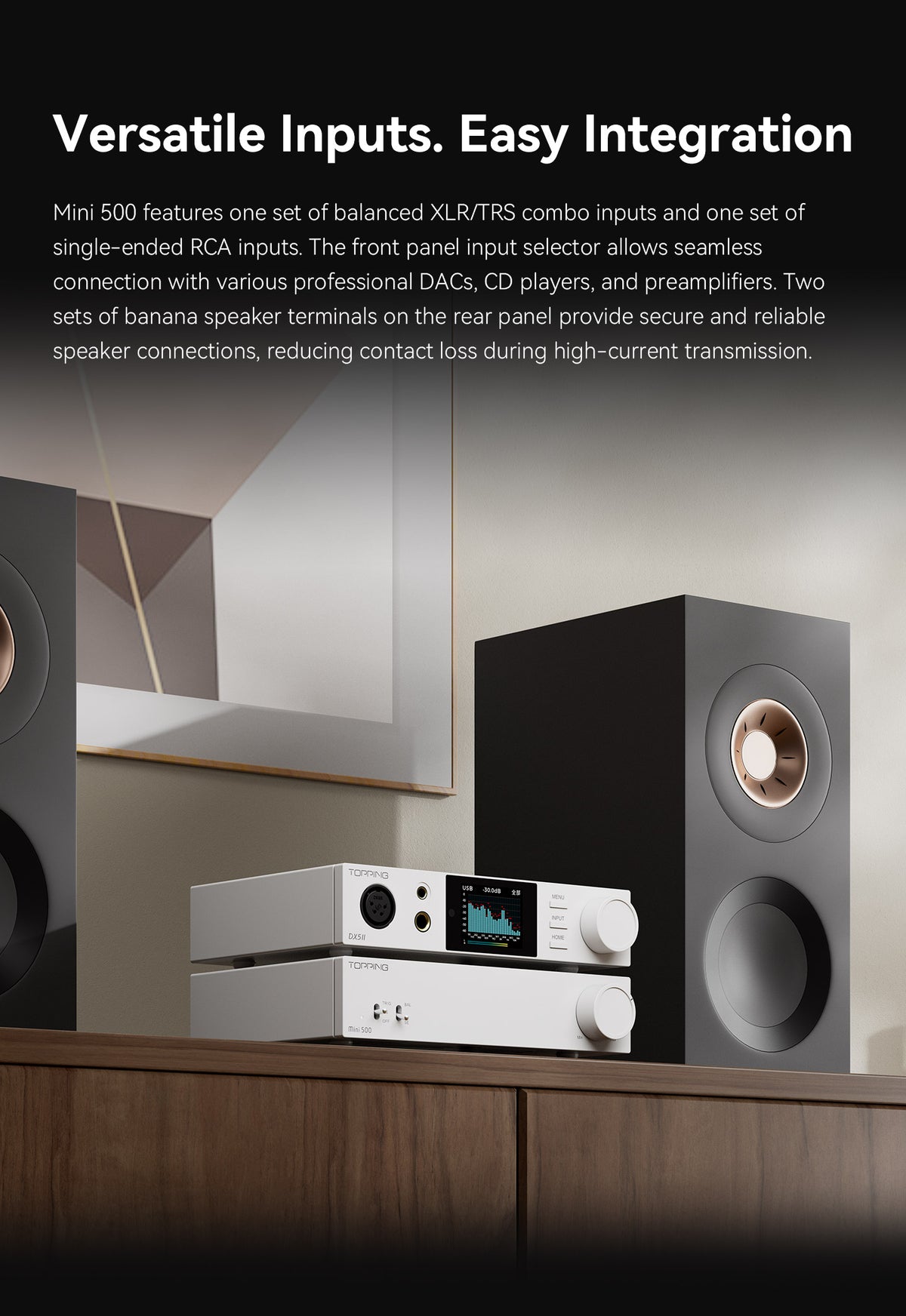 TOPPING Mini 500 Fully-Balanced Desktop Power Amplifier