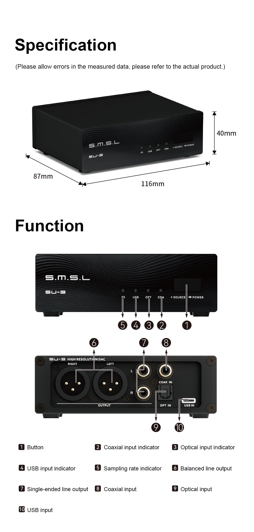 SMSL SU-3 Desktop DAC