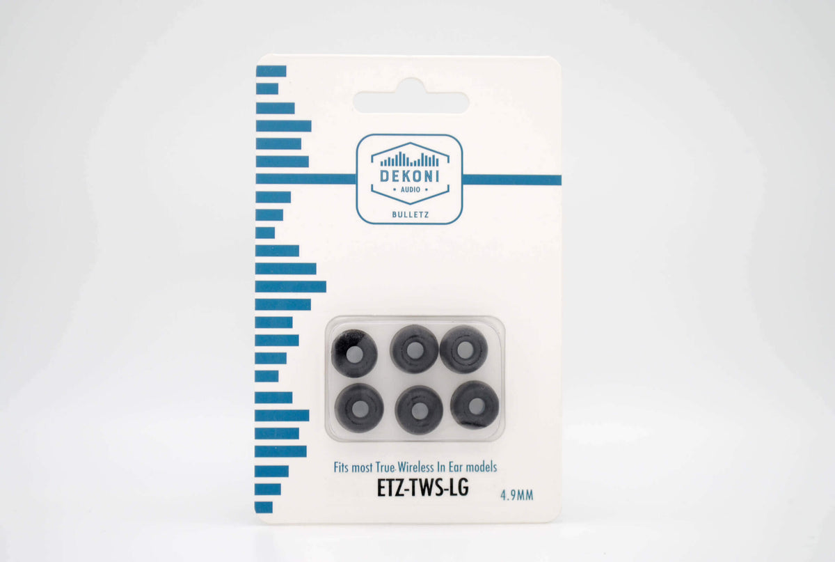 Premium Memory Foam Isolation Earphone Tips Black - True Wireless