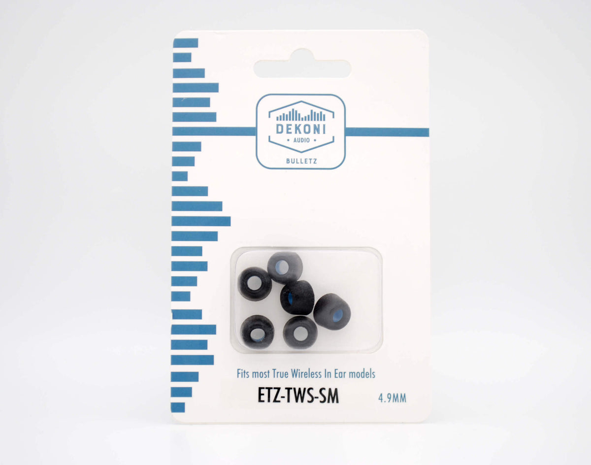 Premium Memory Foam Isolation Earphone Tips Black - True Wireless