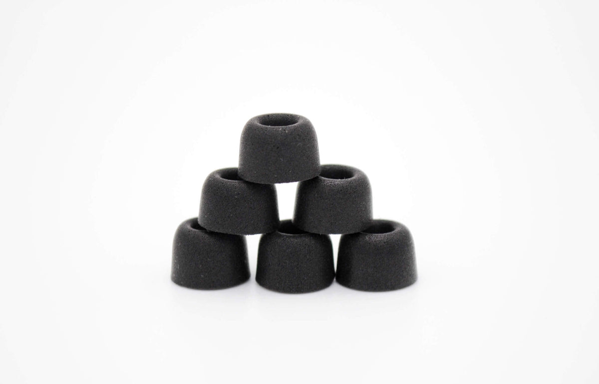 Premium Memory Foam Isolation Earphone Tips Black - True Wireless