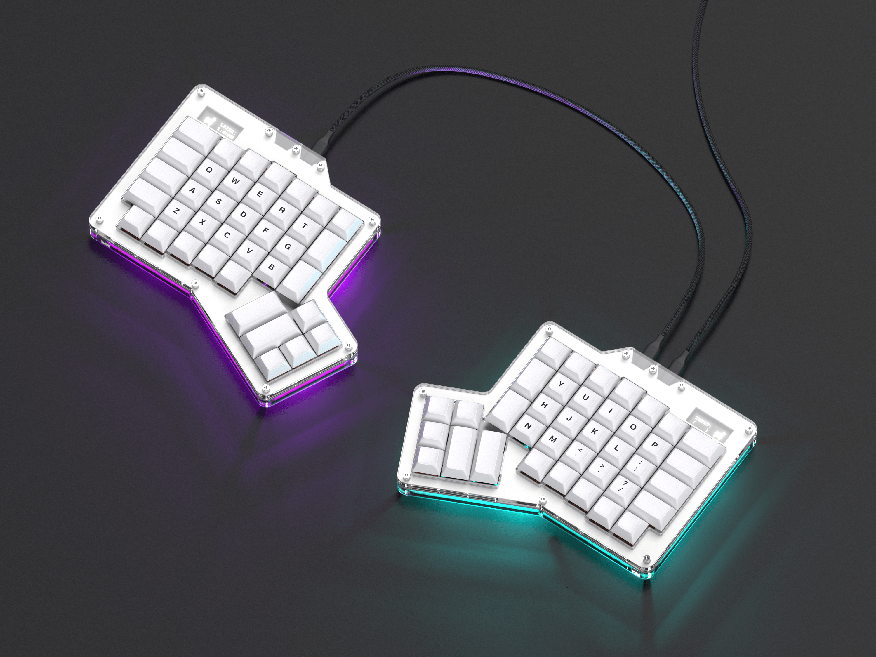 Apos Audio Alpaca Keyboards Mechanical Keyboards ErgoDox 76 "Hot Dox" V2 Mechanical Keyboard