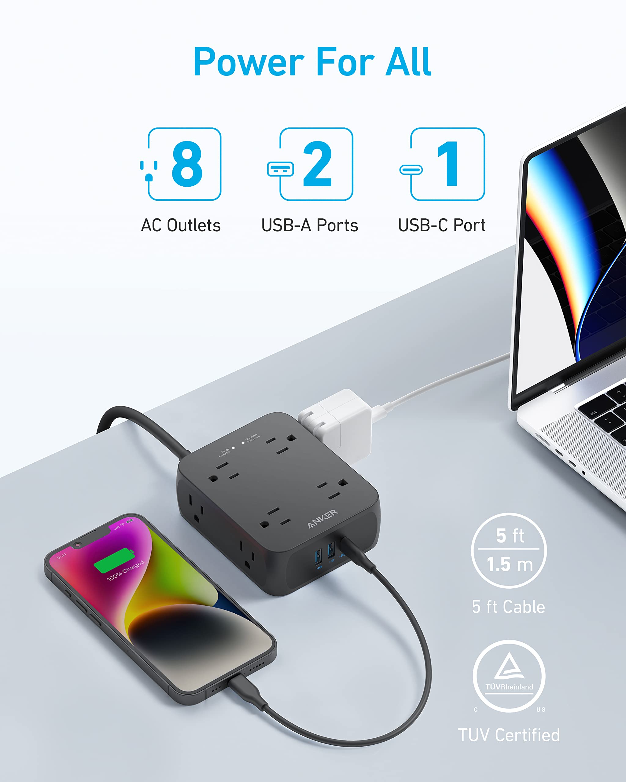 Apos Audio Anker Accessory Anker 341 USB Power Strip