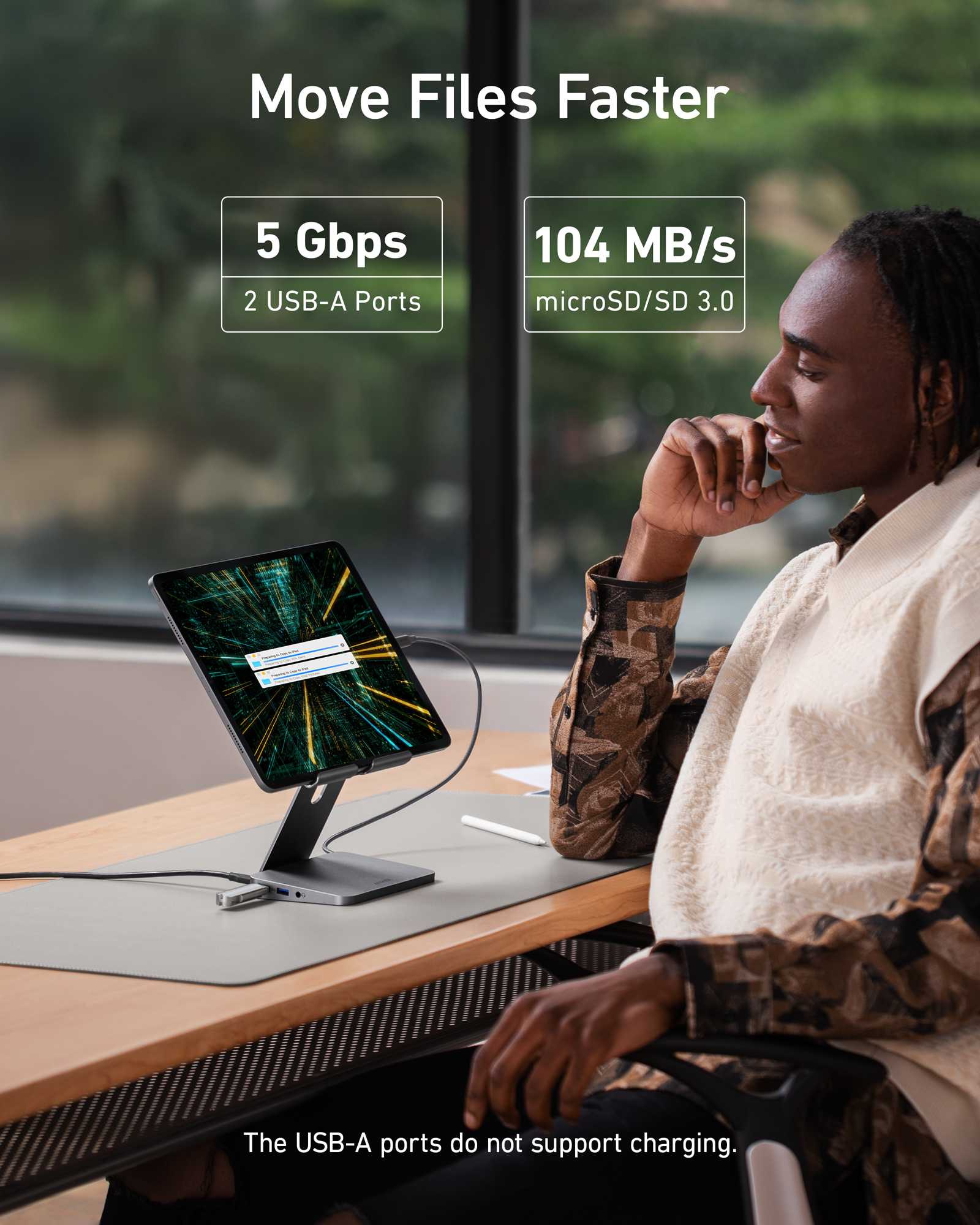 Apos Audio Anker Accessory Anker 551 USB-C Hub (8-in-1, Tablet Stand) Gray