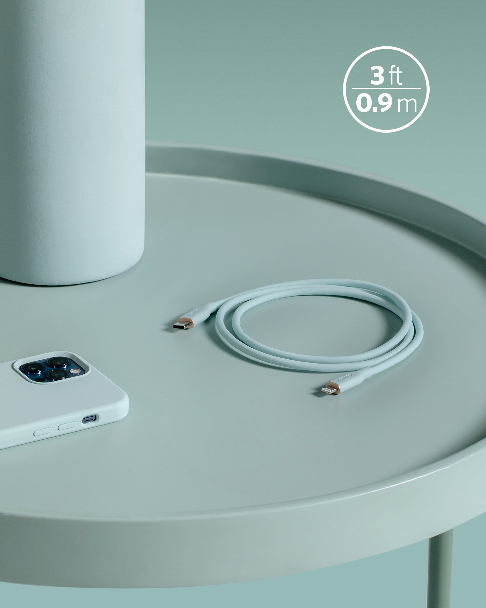 Apos Audio Anker Accessory Anker 641 USB-C to Lightning Cable (Flow, 3 ft Silicone)