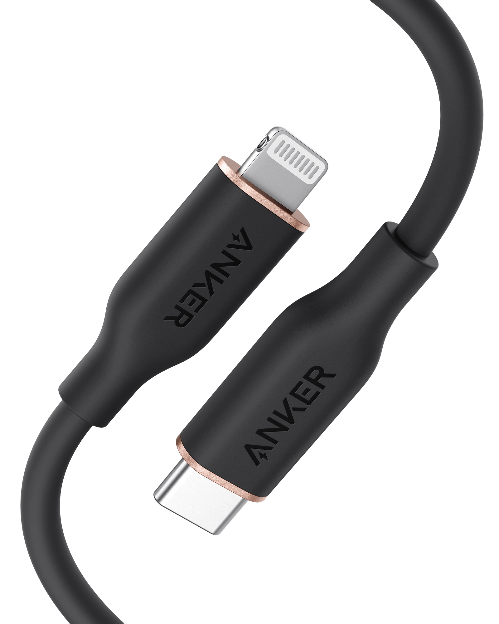 Apos Audio Anker Accessory Anker 641 USB-C to Lightning Cable (Flow, 3 ft Silicone) 3ft / Midnight Black