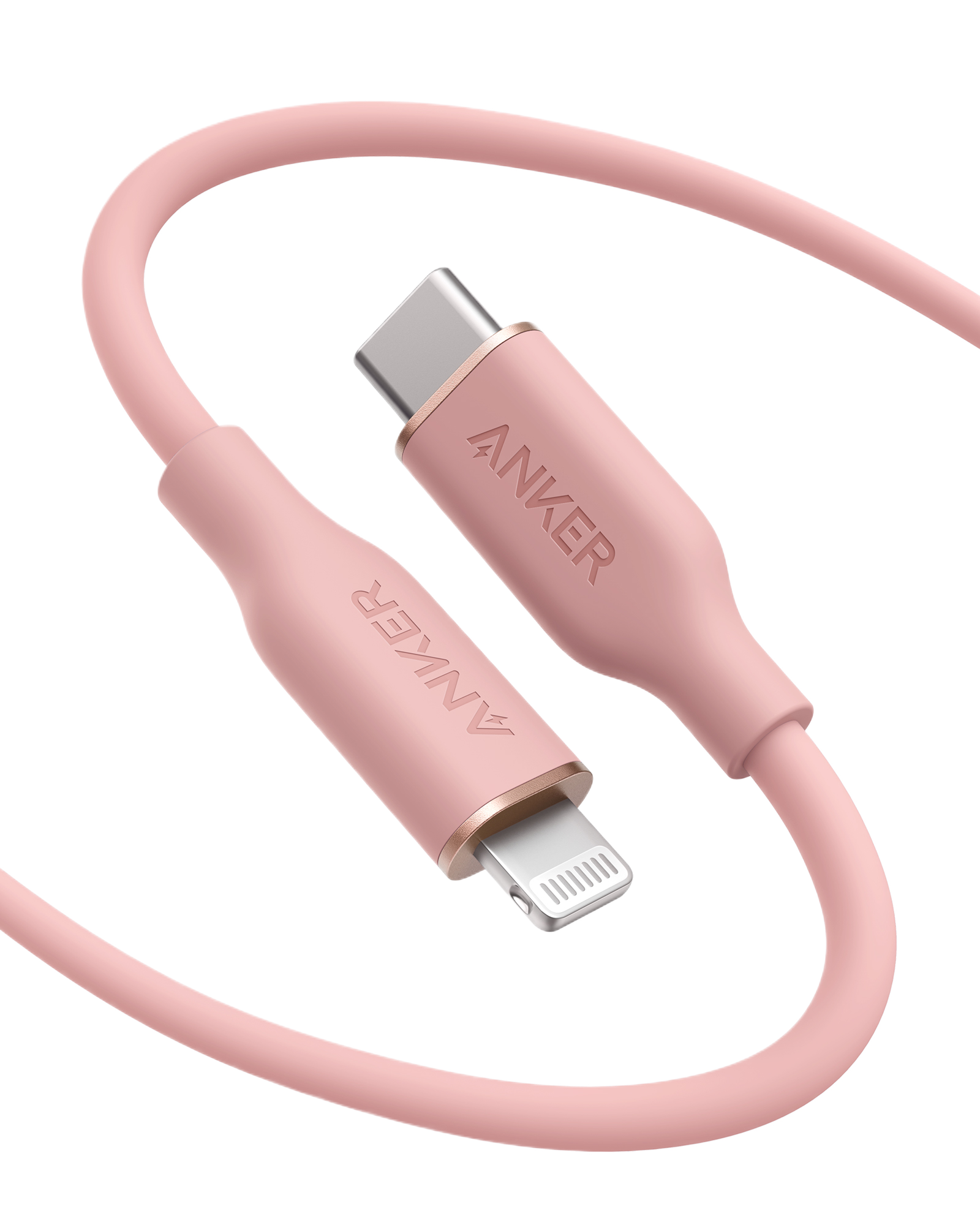 Apos Audio Anker Accessory Anker 641 USB-C to Lightning Cable (Flow, 3 ft Silicone) 6ft / Coral Pink