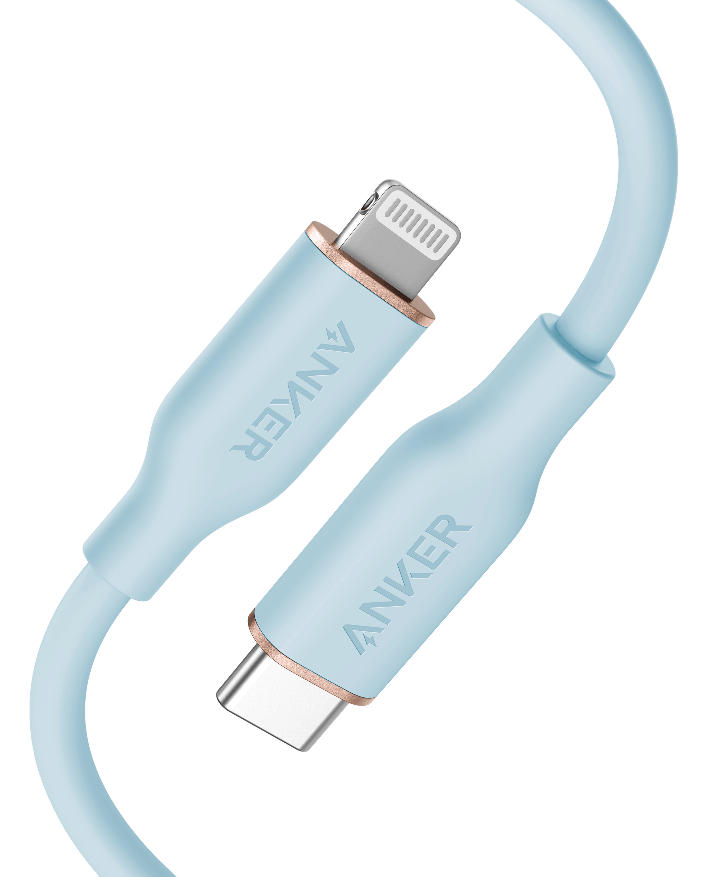 Apos Audio Anker Accessory Anker 641 USB-C to Lightning Cable (Flow, Silicone) 3ft / Misty Blue