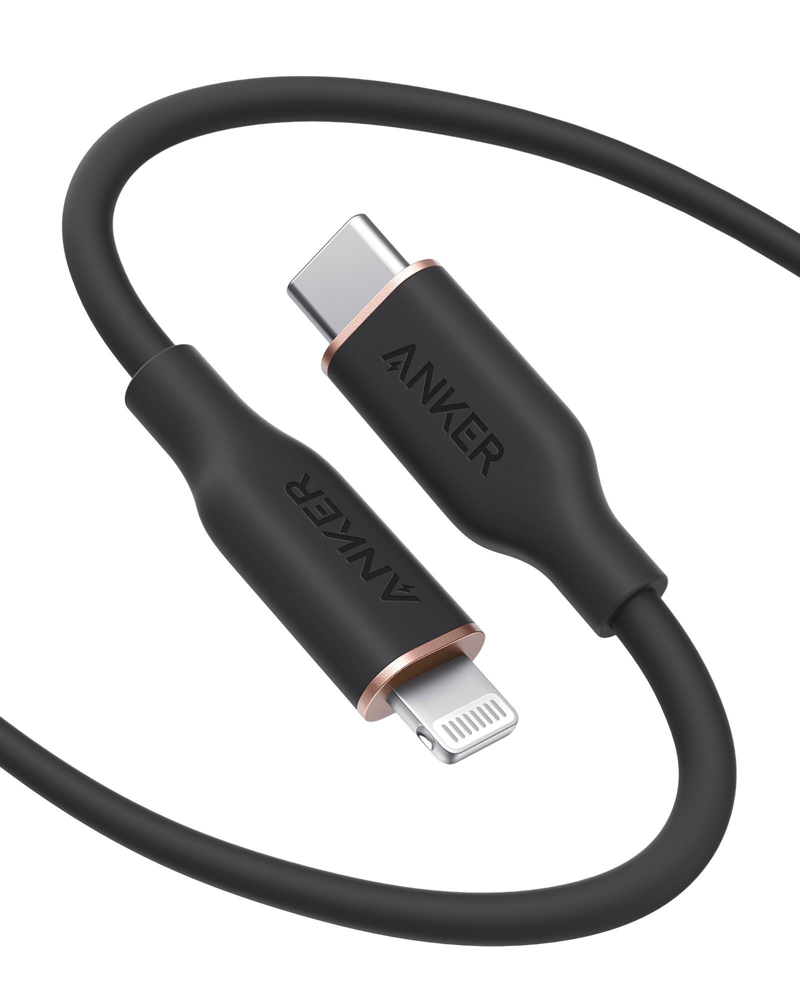 Apos Audio Anker Accessory Anker 641 USB-C to Lightning Cable (Flow, Silicone) 6ft / Midnight Black