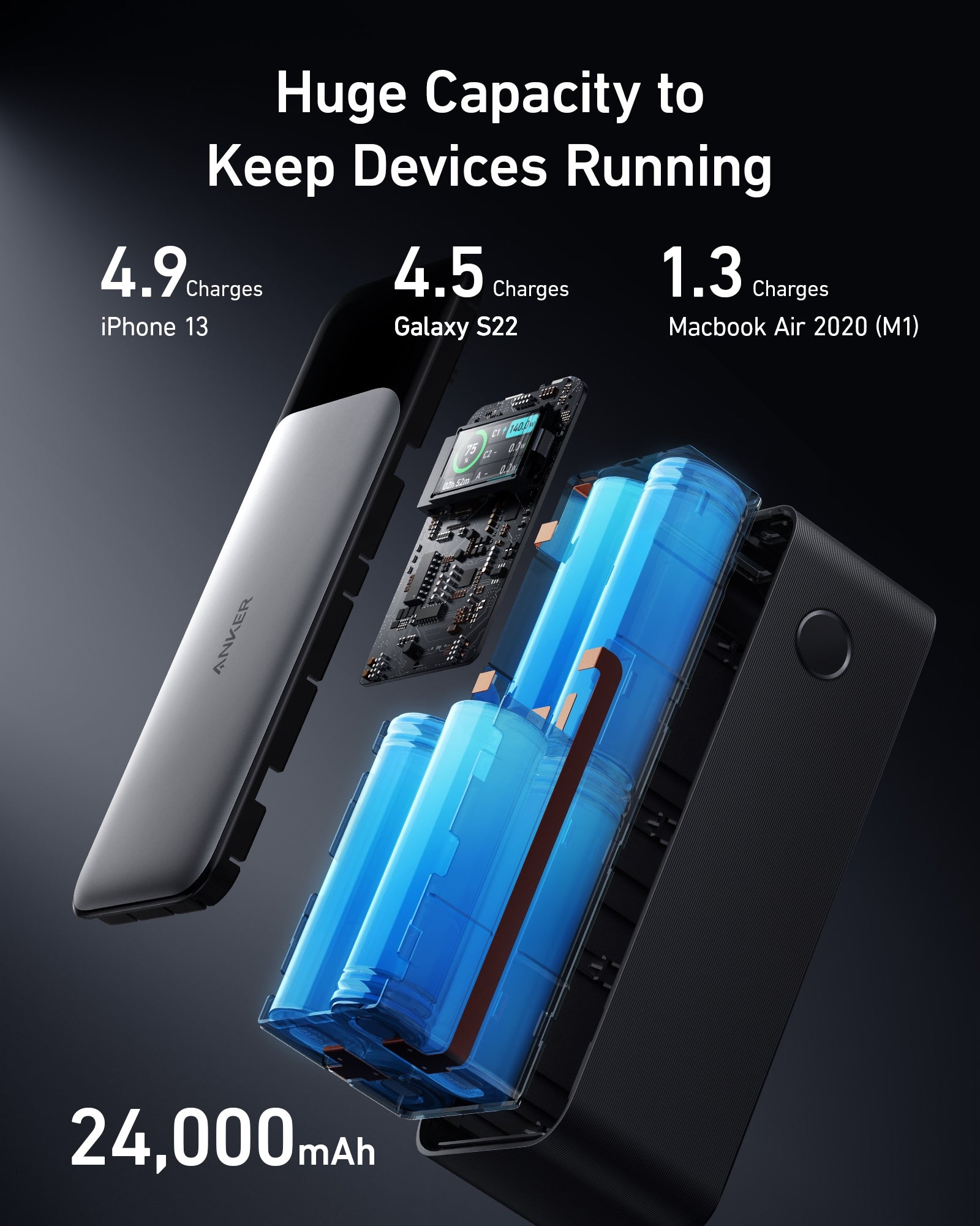 スマホアクセサリー ANKER 737 Power Bank (PowerCore24000) Anker 737 Power Bank (PowerCore 24K)