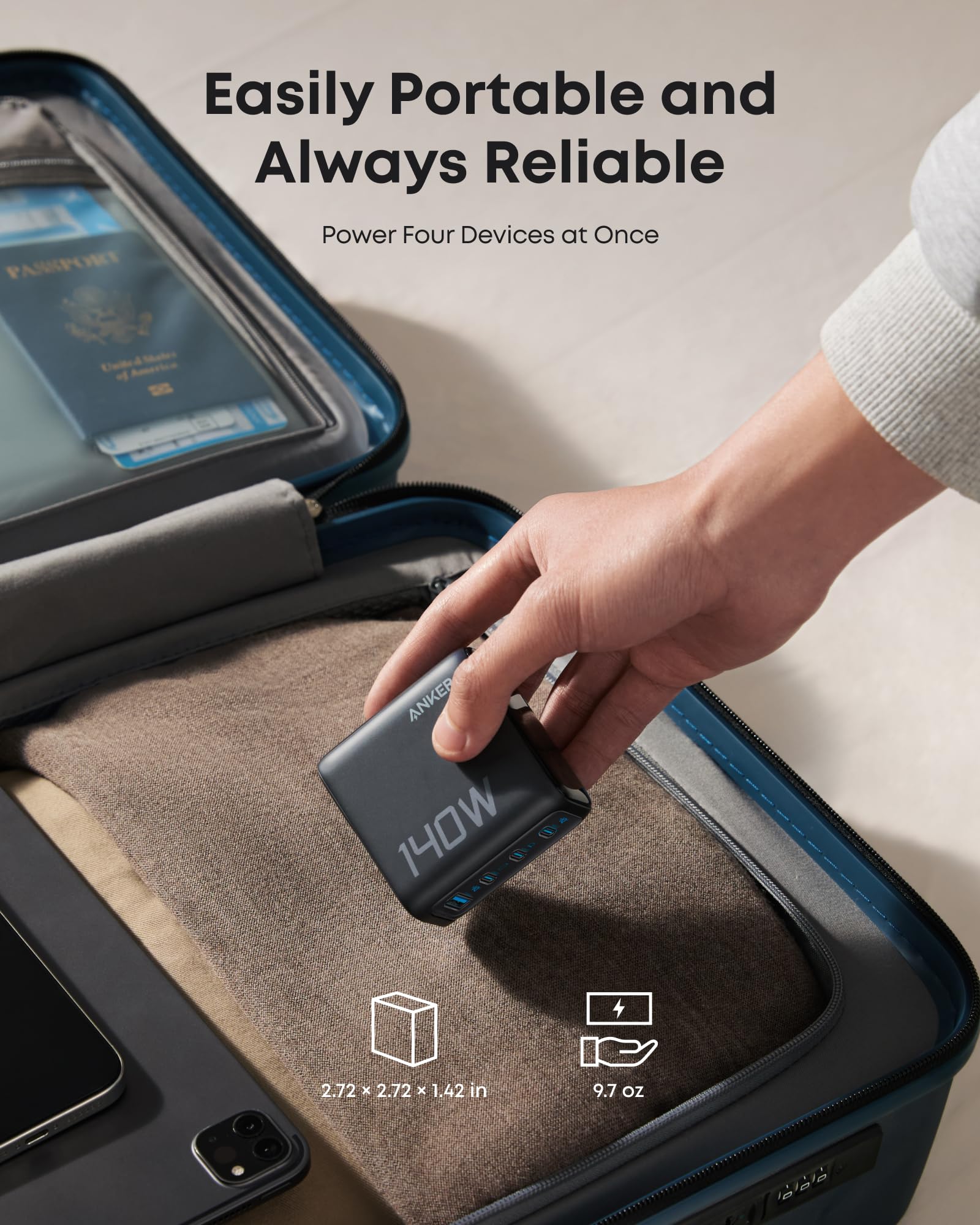 【新品未開封】Anker Charger (140W, 4 Ports) Anker Charger (140W, 4-Port, PD 3.1) with USB-C Cable