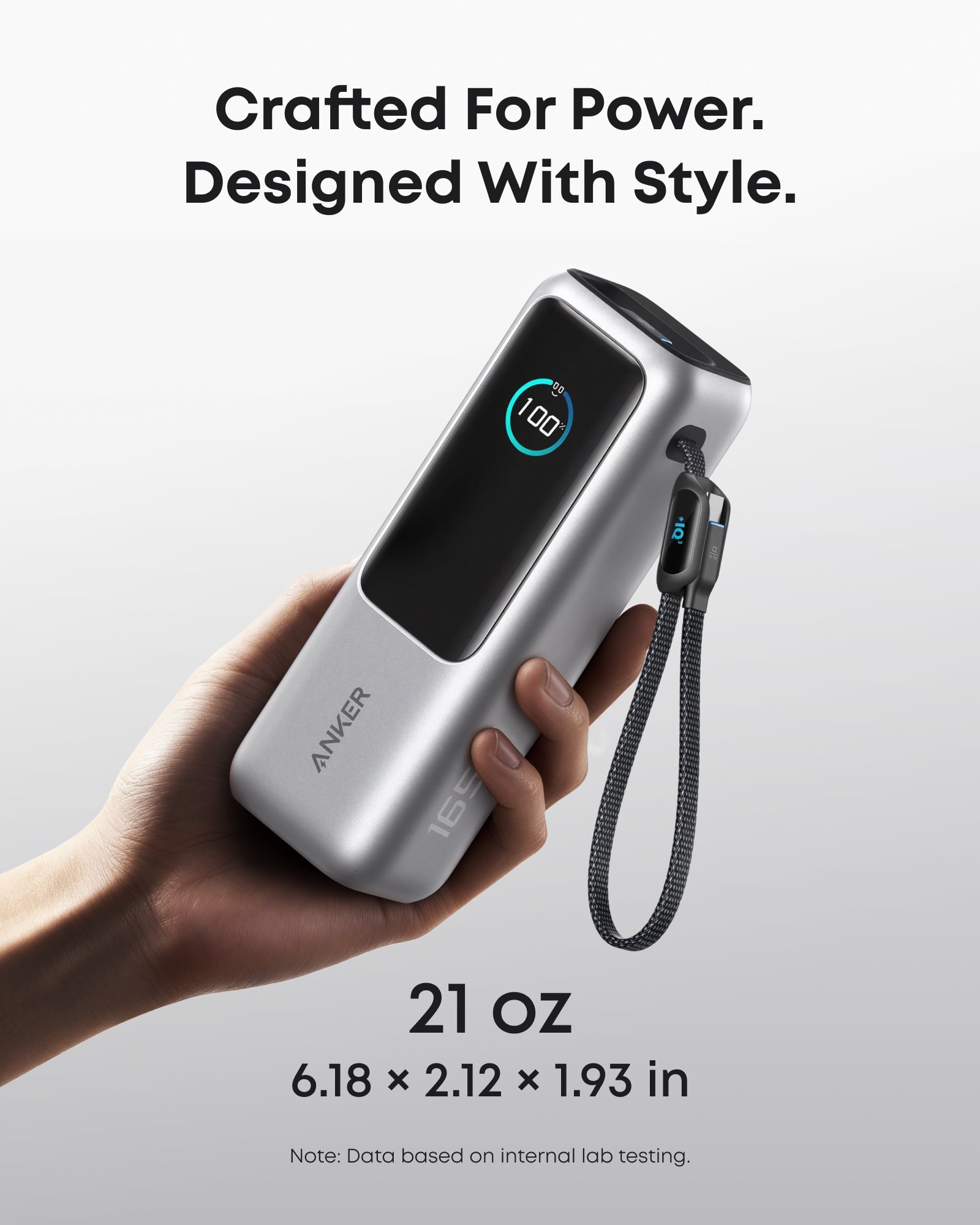 Apos Audio Anker Accessory Anker Laptop Power Bank (25K, 165W, Built-In and Retractable Cables)