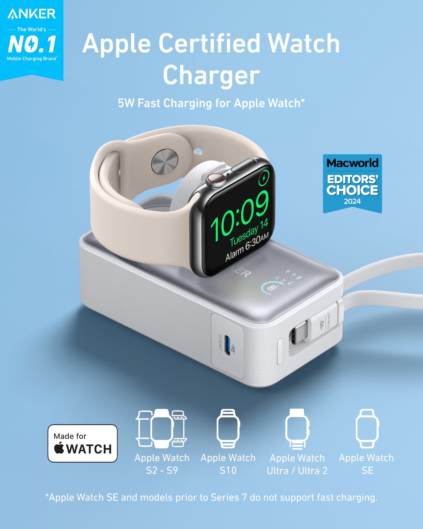 Apos Audio Anker Accessory Anker MagGo Power Bank (10K, 35W, For Apple Watch)