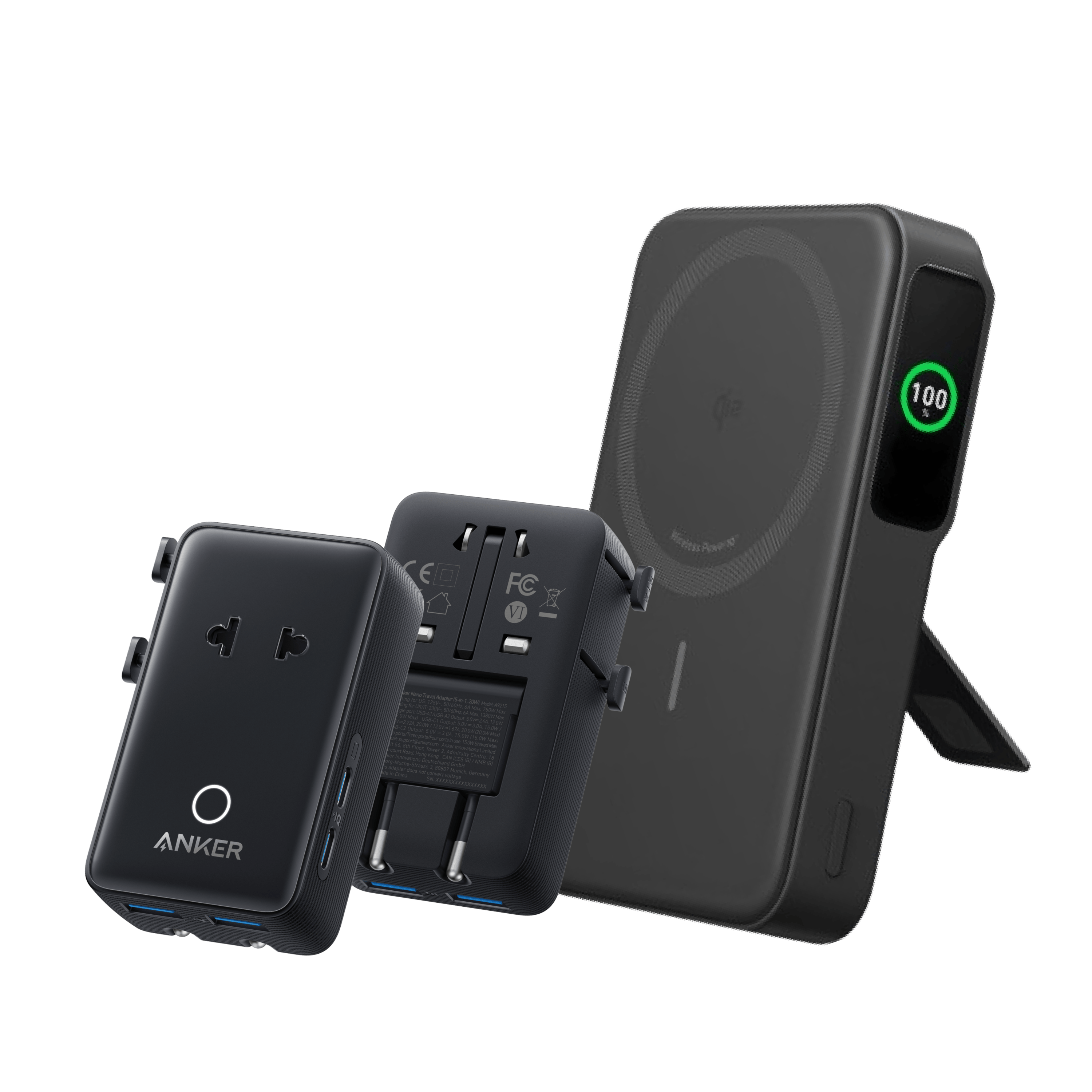 Apos Audio Anker Accessory Anker MagGo Power Bank (10K) Black Stone / 10K Power Bank + Travel Adapter