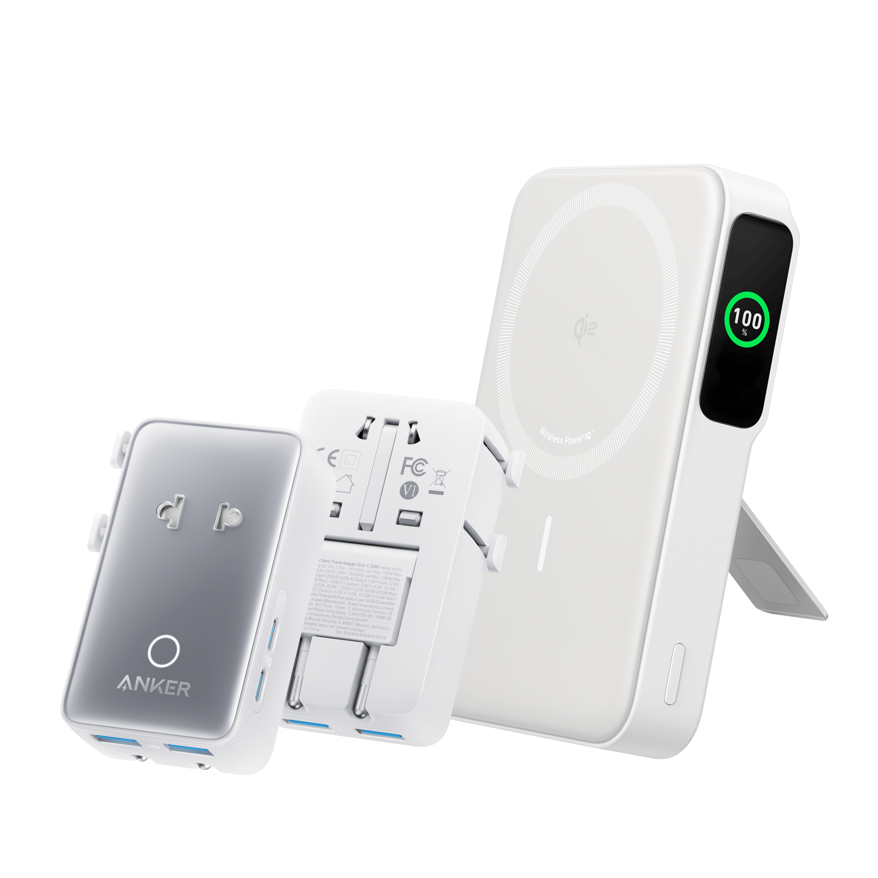 Apos Audio Anker Accessory Anker MagGo Power Bank (10K) Shell White / 10K Power Bank + Travel Adapter