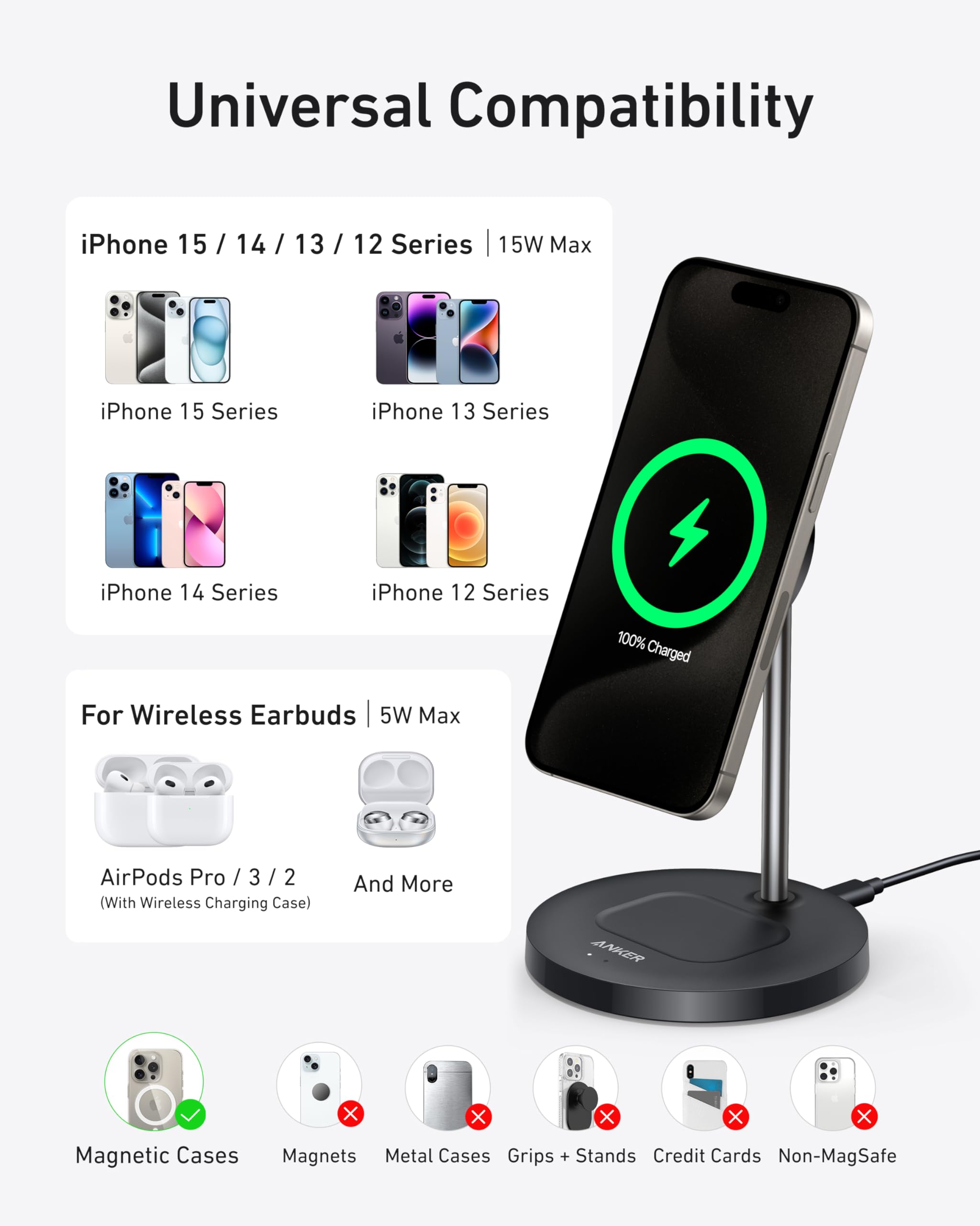Apos Audio Anker Accessory Anker MagGo Wireless Charger (2-in-1 Stand) BOA