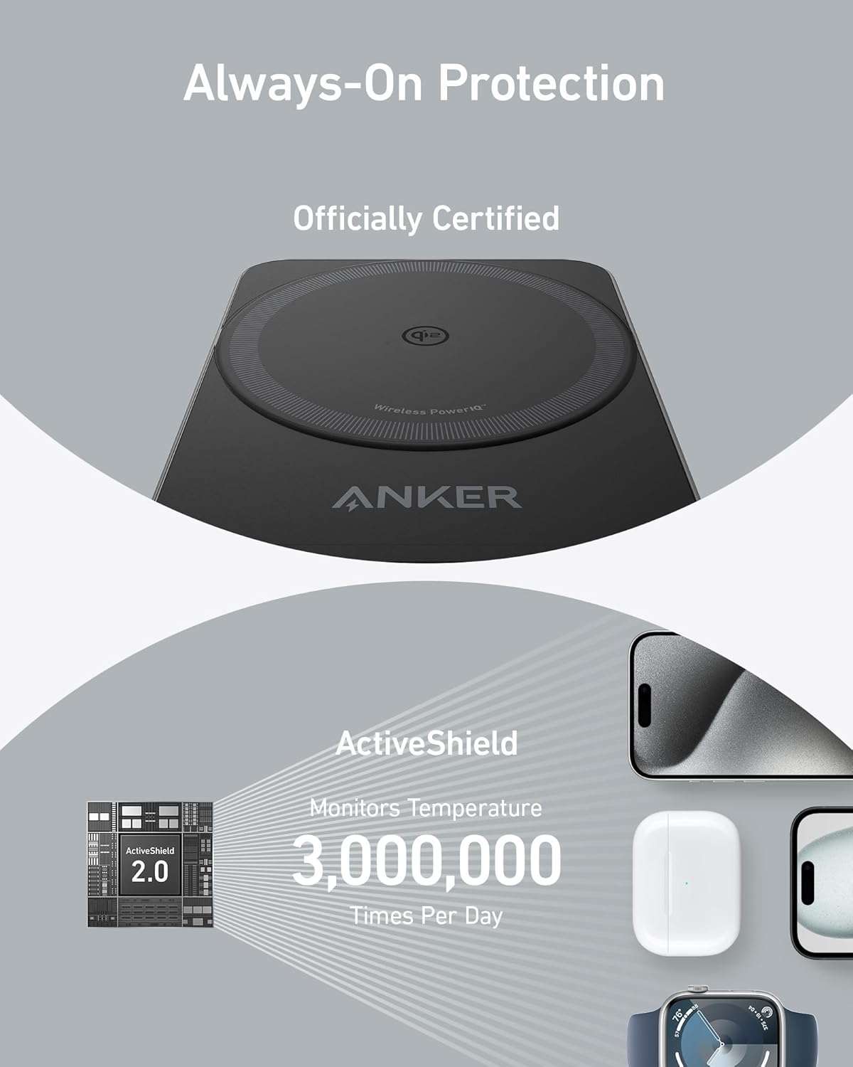 Apos Audio Anker Accessory Anker MagGo Wireless Charging Station (Foldable 3-in-1)