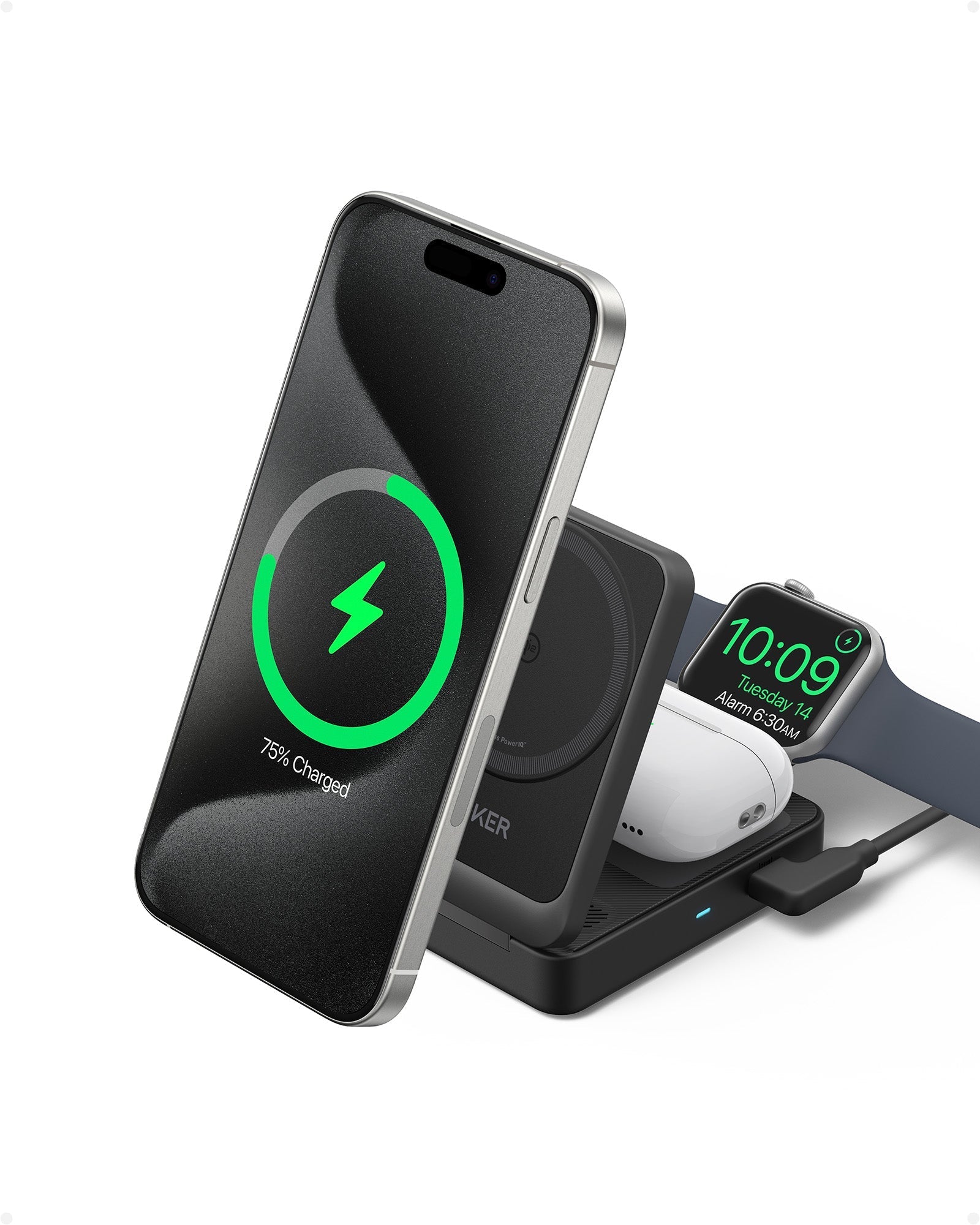 Apos Audio Anker Accessory Anker MagGo Wireless Charging Station (Foldable 3-in-1)